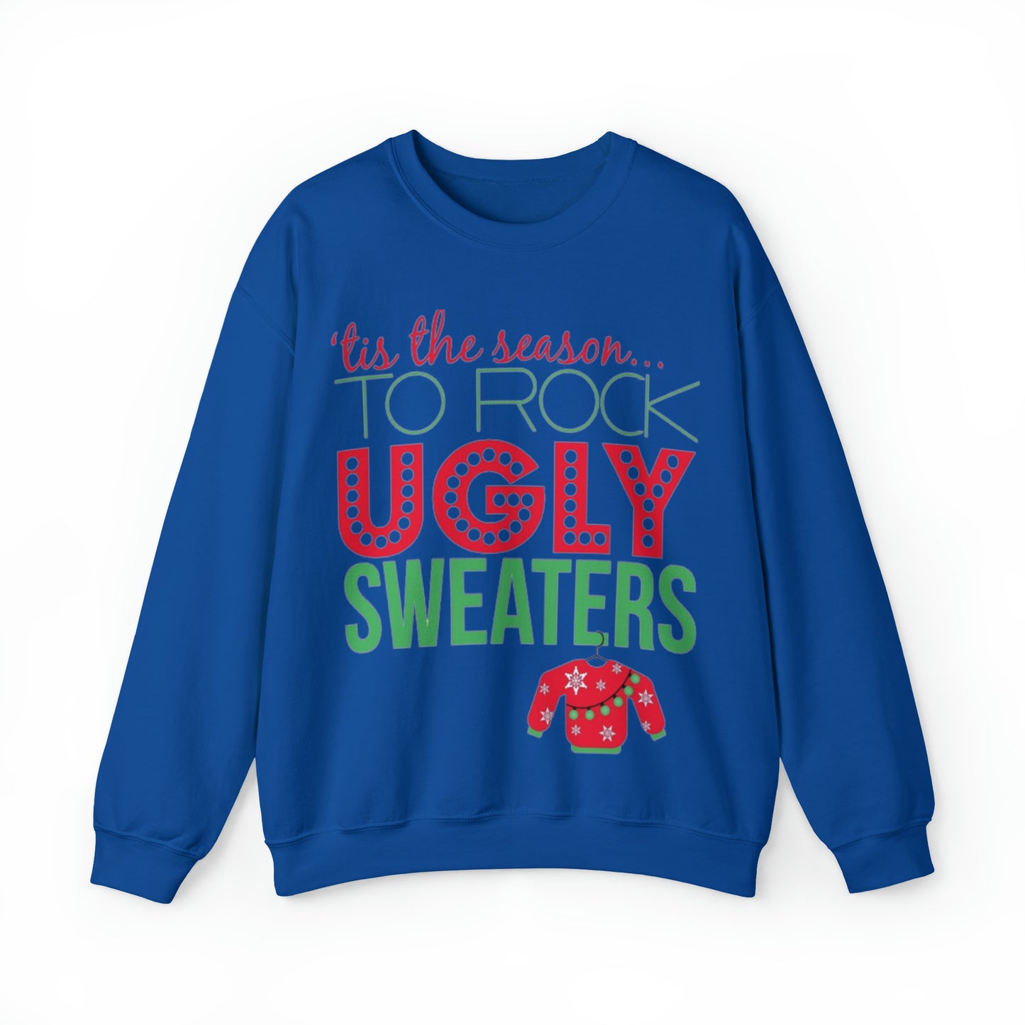 Tis the Season to Rock Ugly Sweater Unisex Heavy Blend™ Crewneck Sweatshirt