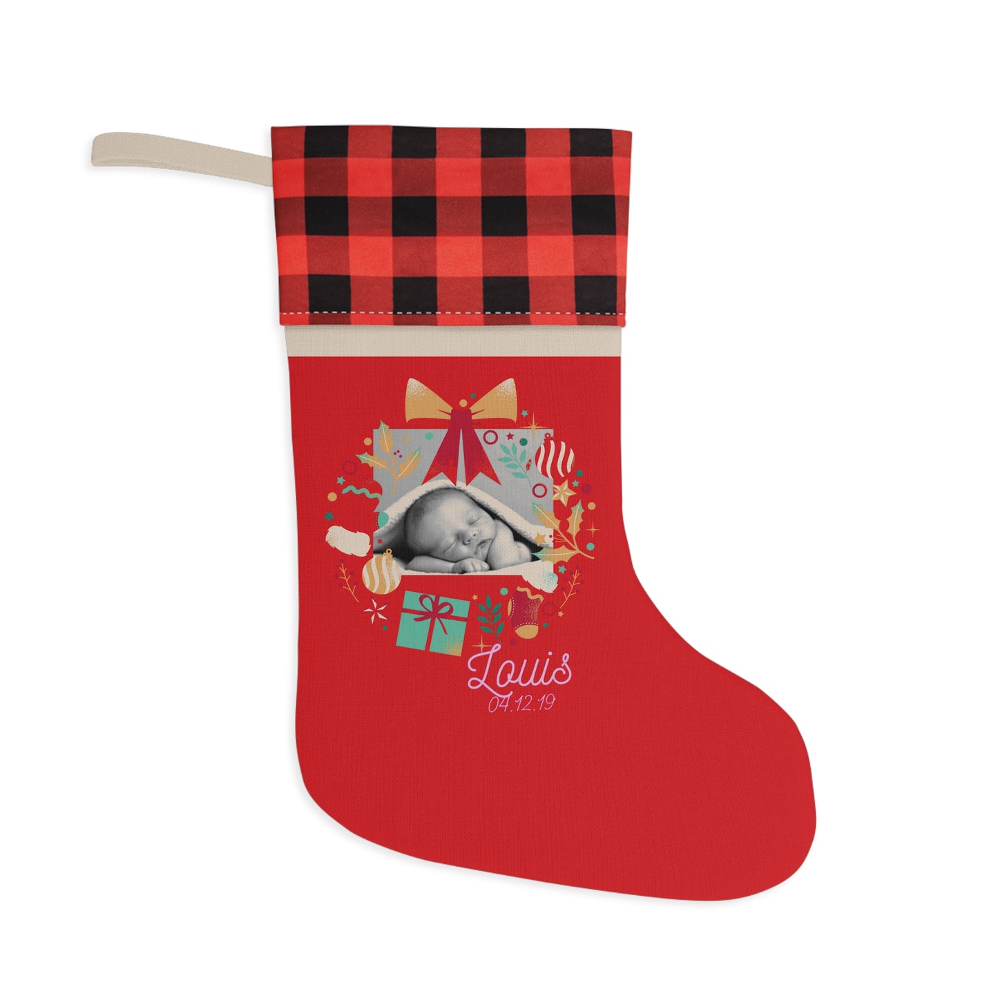 Custom Red Christmas Stocking Home Decor Accessories
