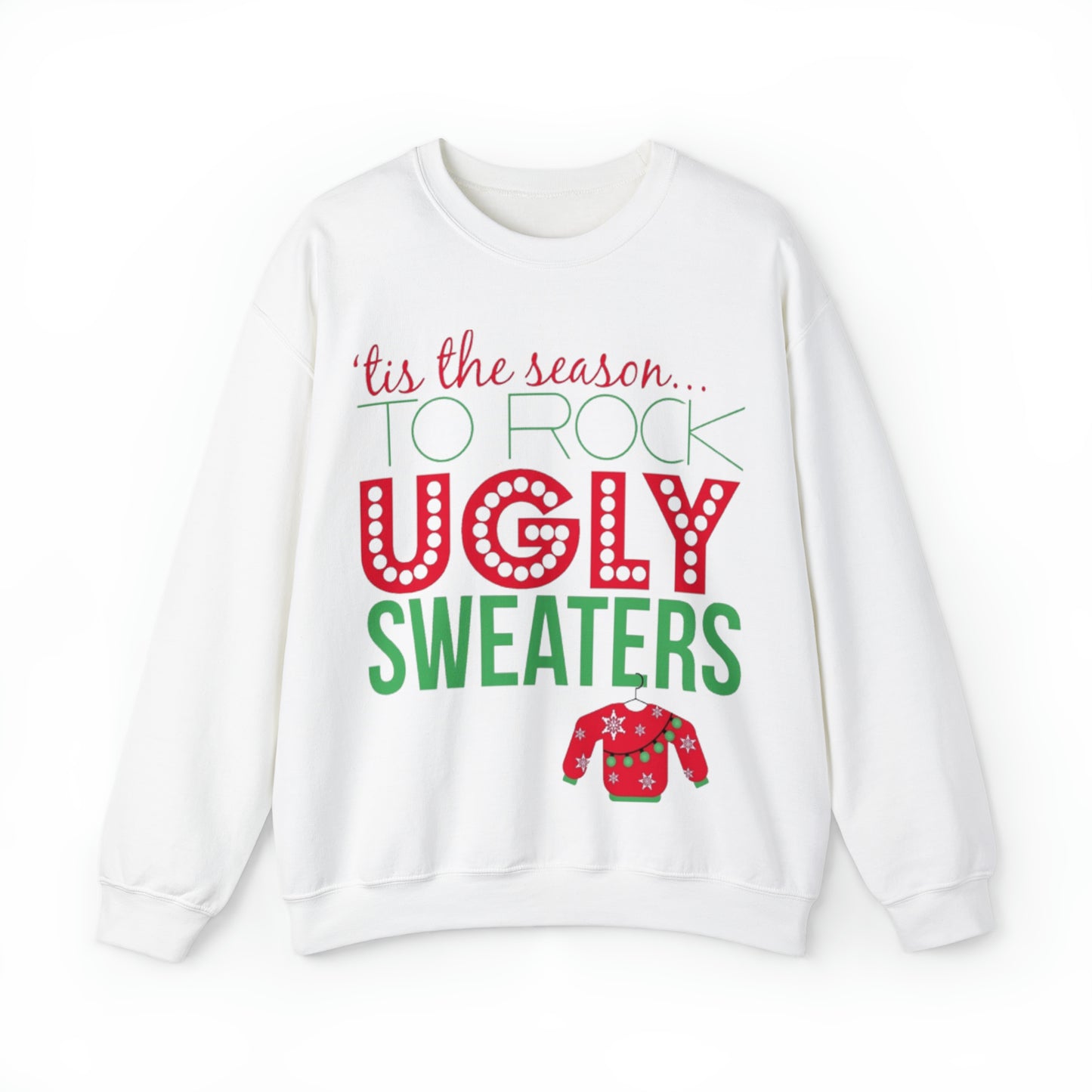 Tis the Season to Rock Ugly Sweater Unisex Heavy Blend™ Crewneck Sweatshirt