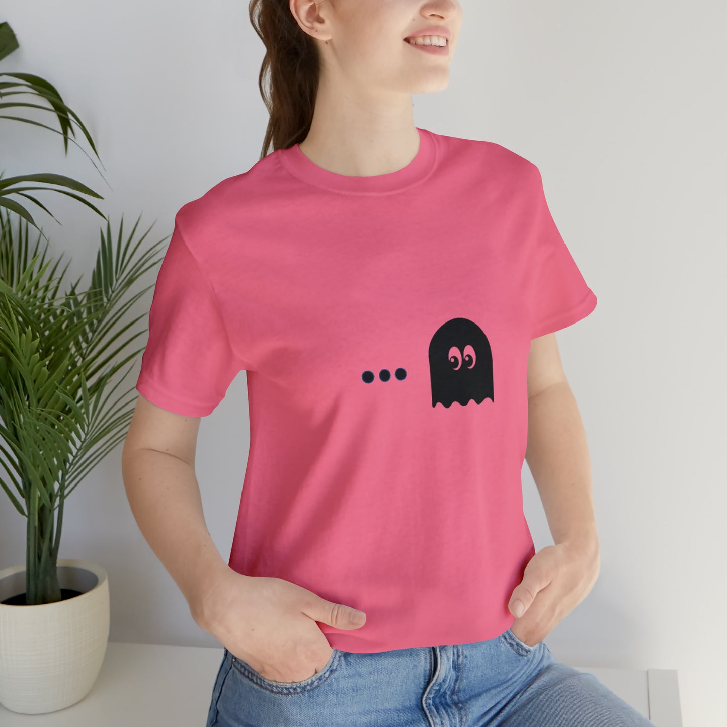 Pacman Game Cartoon Image Unisex Jersey Short Sleeve Tee