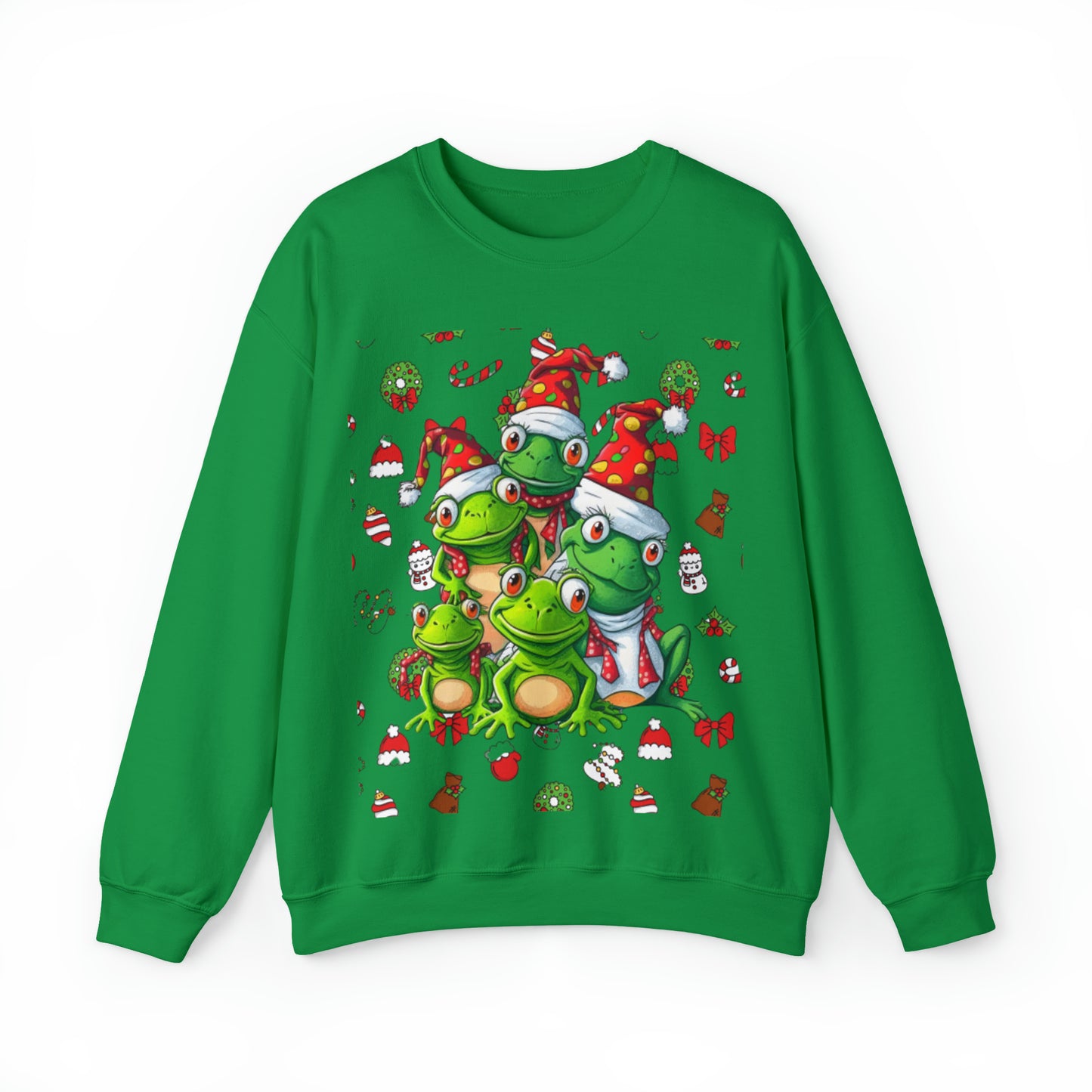 Santa Frogs Ugly Christmas Sweater Unisex Heavy Blend™ Crewneck Sweatshirt