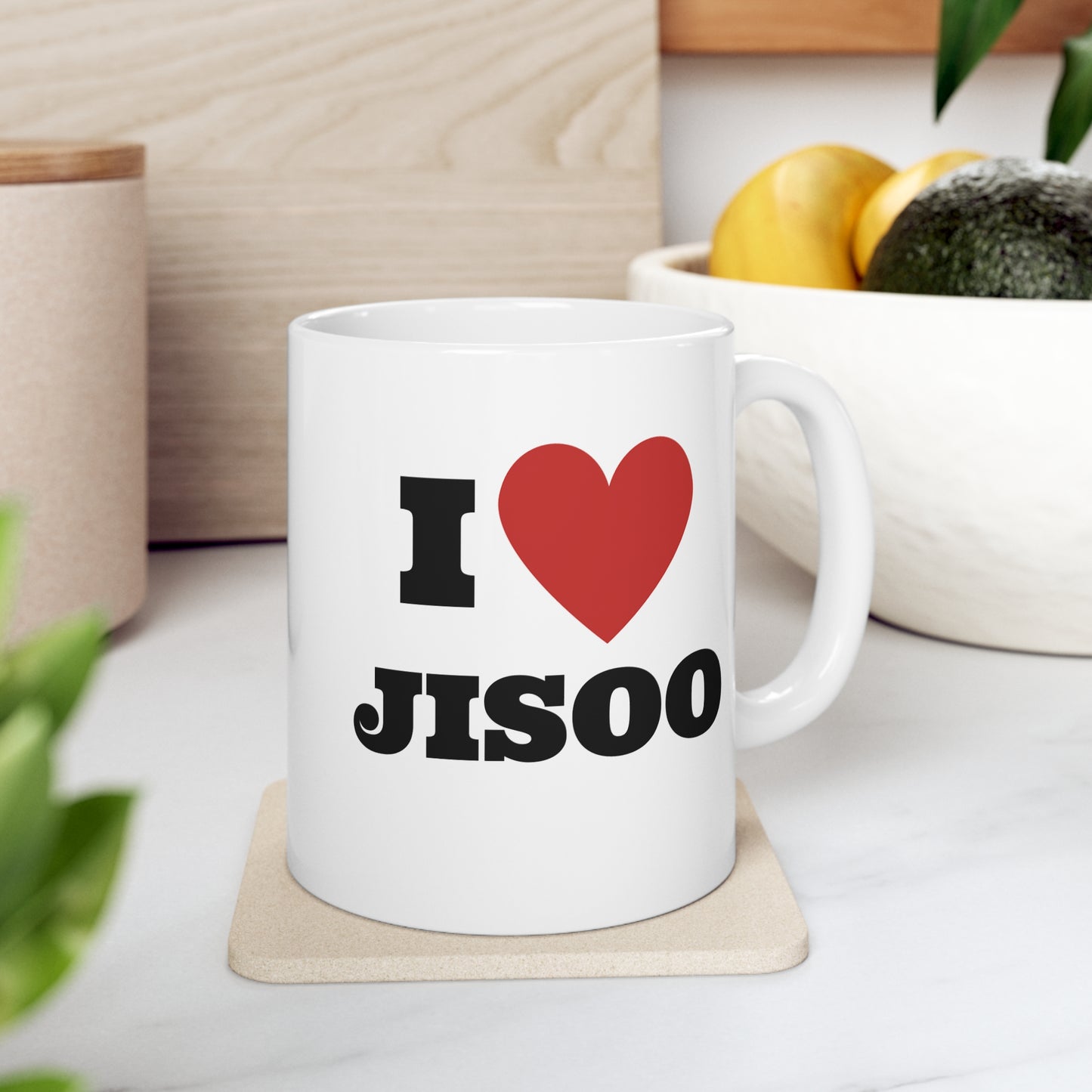 I Love Jisoo Blinks White Ceramic Coffee Mug 11oz Kpop Custom Fan Merch Personalized Gift