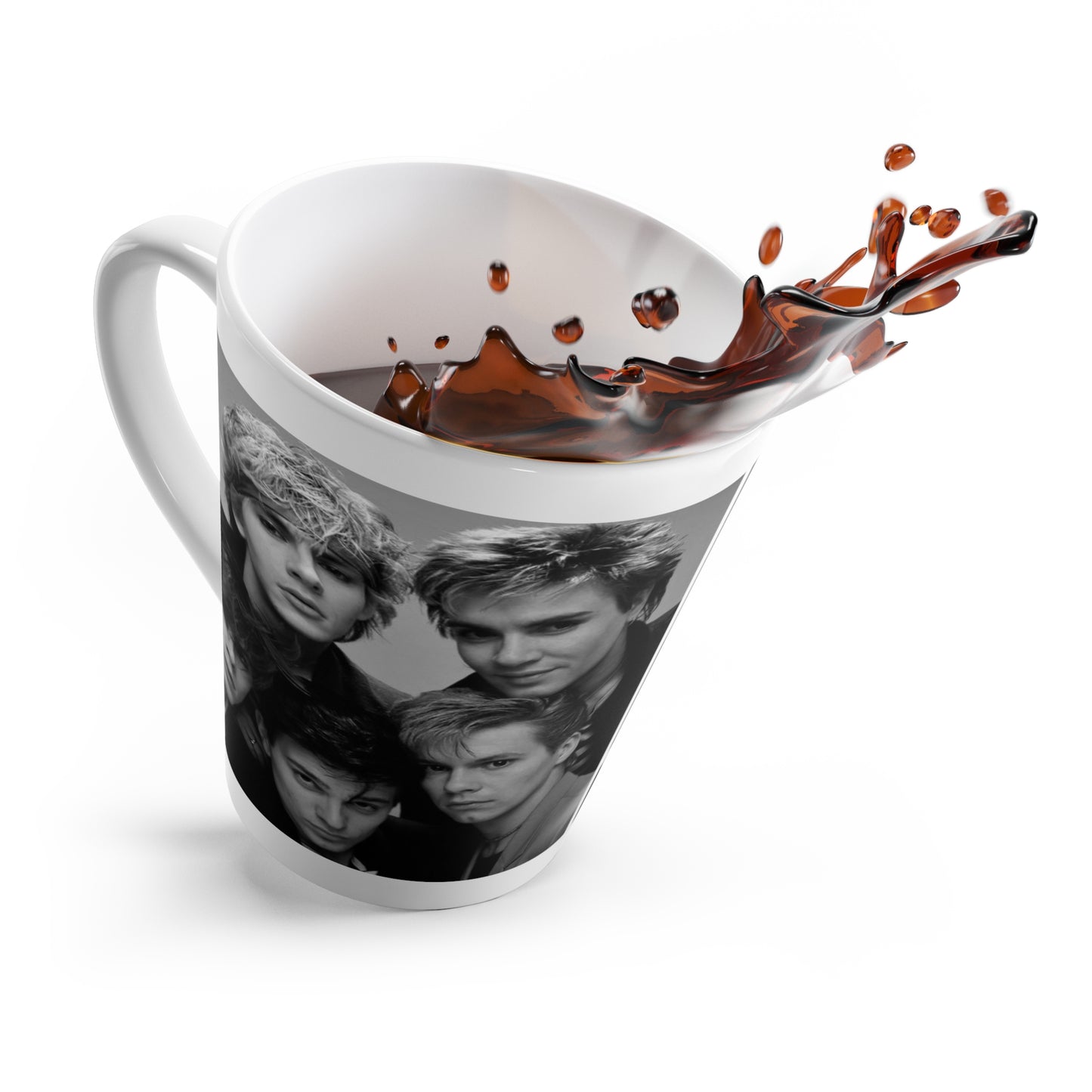English Rockband Merch Duran-Duran Latte 12oz White Ceramic Coffee Mug