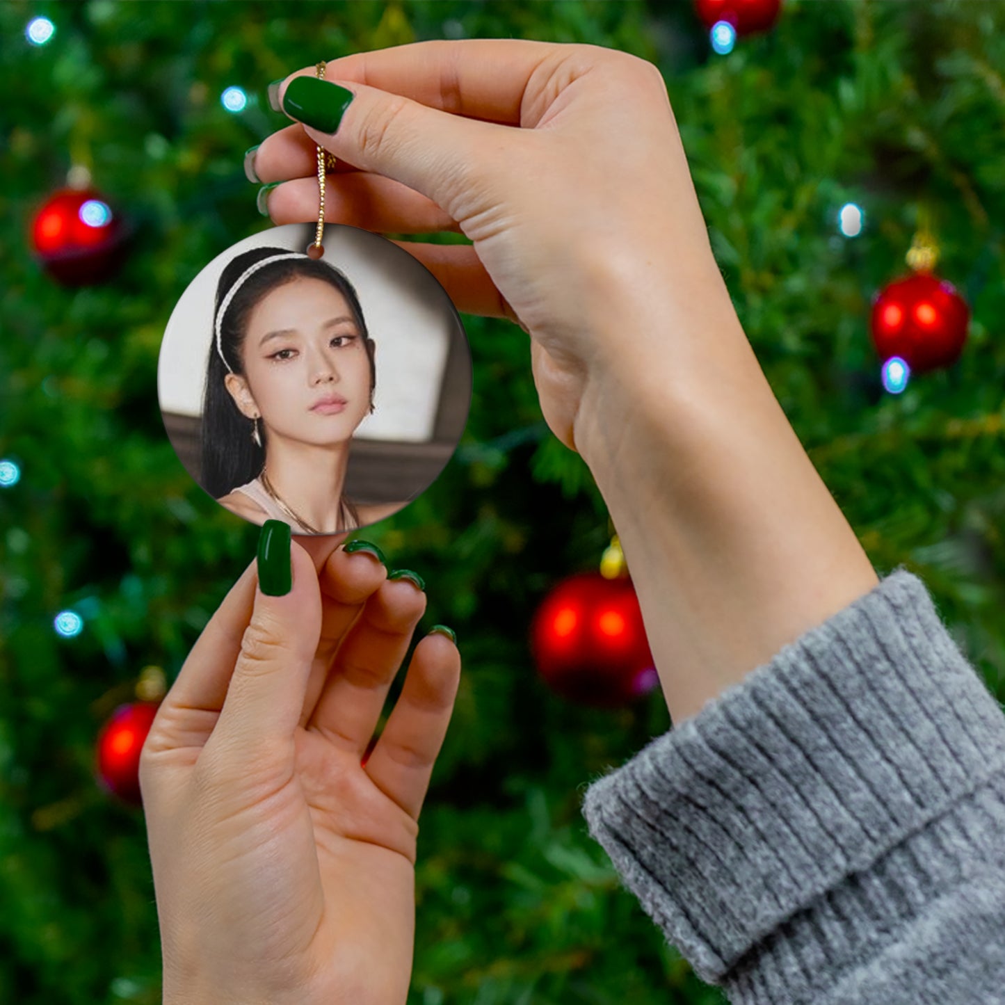 Kpop Girlband Jisoo Blinks Ceramic Ornament, 4 Shapes Christmas Home Decor