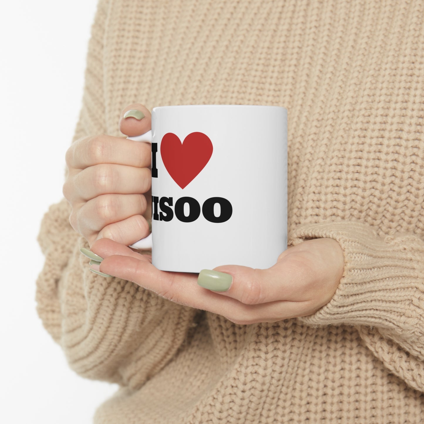I Love Jisoo Blinks White Ceramic Coffee Mug 11oz Kpop Custom Fan Merch Personalized Gift