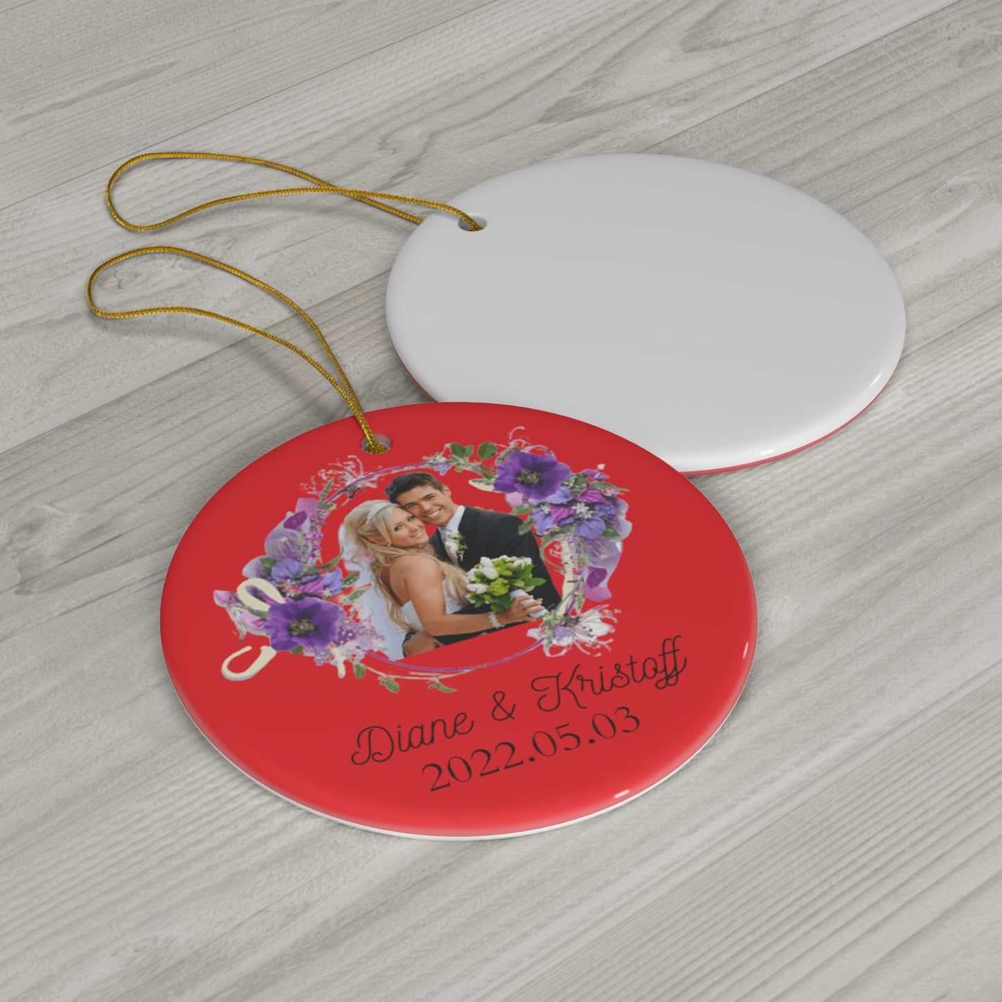 Custom Wedding Souvenir Ceramic Ornament, 4 Shapes