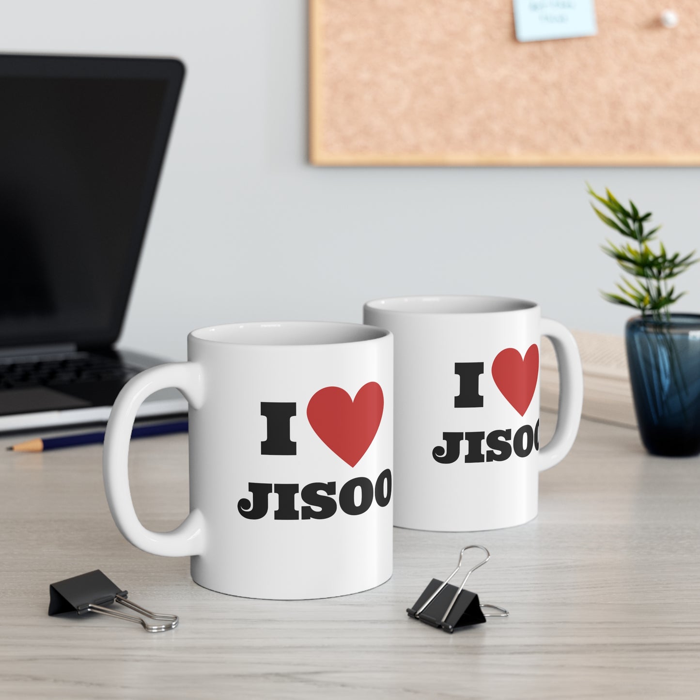 I Love Jisoo Blinks White Ceramic Coffee Mug 11oz Kpop Custom Fan Merch Personalized Gift