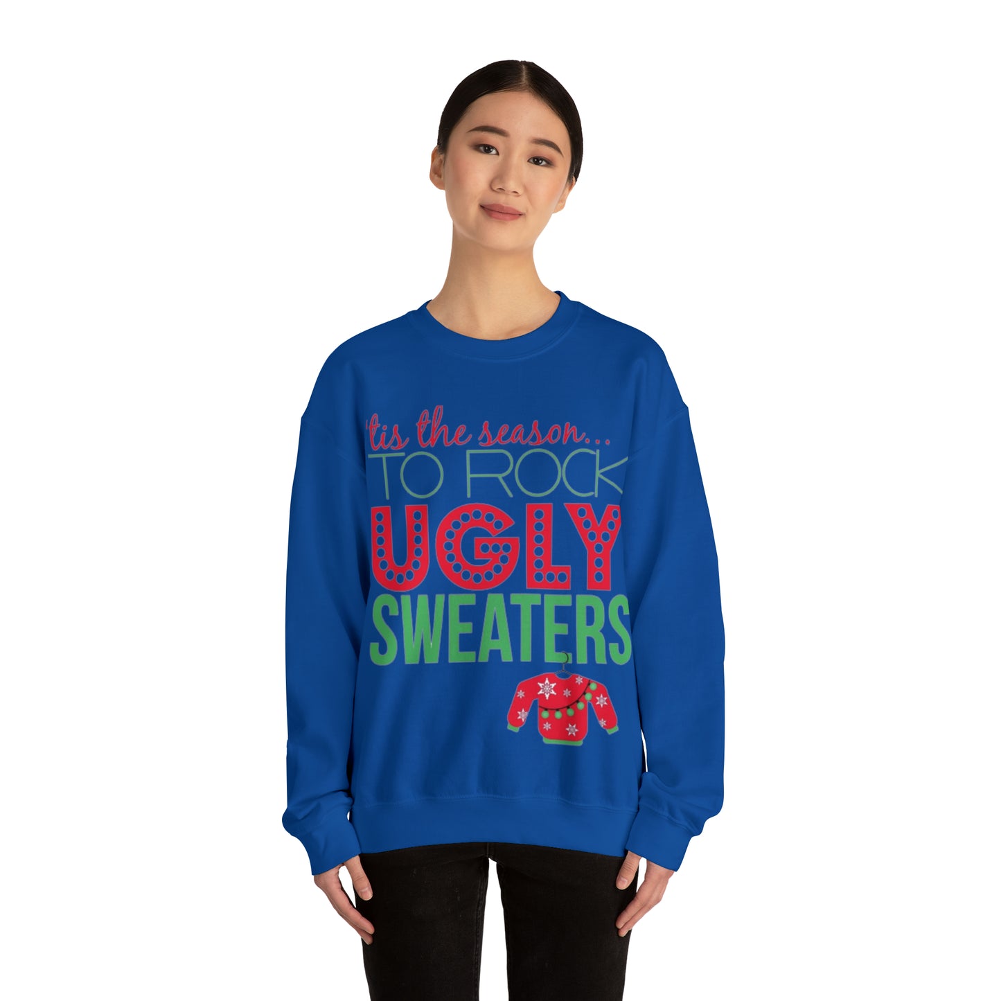 Tis the Season to Rock Ugly Sweater Unisex Heavy Blend™ Crewneck Sweatshirt
