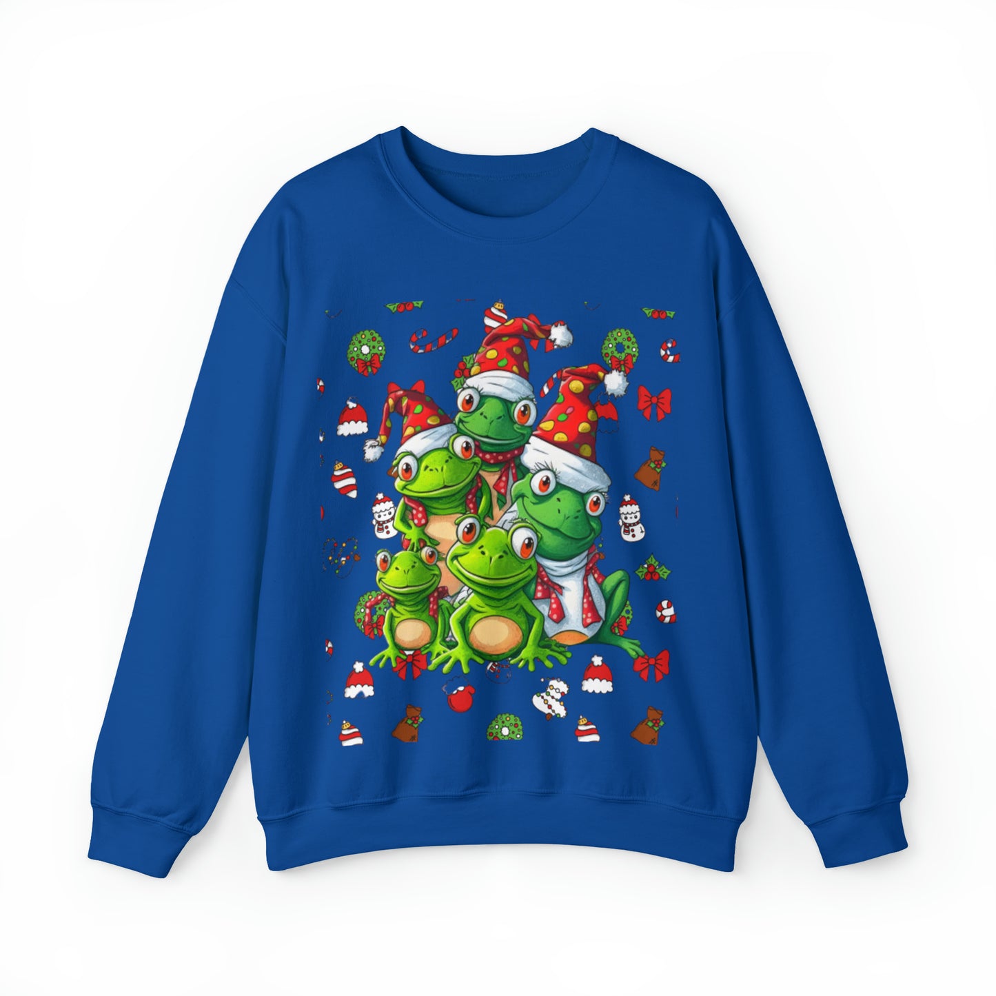 Santa Frogs Ugly Christmas Sweater Unisex Heavy Blend™ Crewneck Sweatshirt