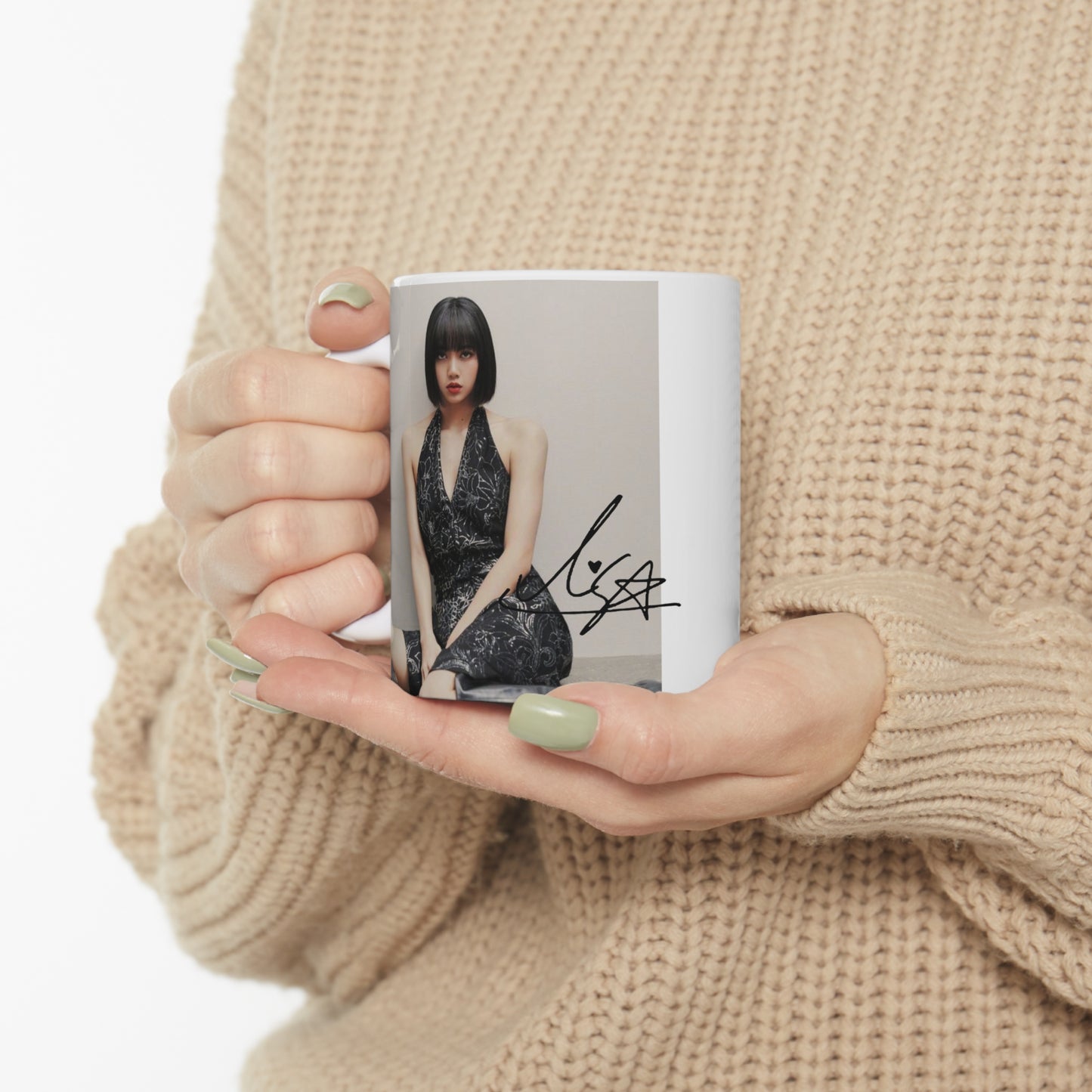 Kpop Girlband LaLisa Aries Zodiac Sign White Ceramic Coffee Mug 11oz, Kpop and Blinks fan Gift