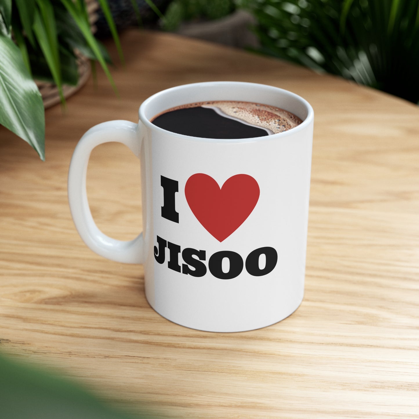 I Love Jisoo Blinks White Ceramic Coffee Mug 11oz Kpop Custom Fan Merch Personalized Gift