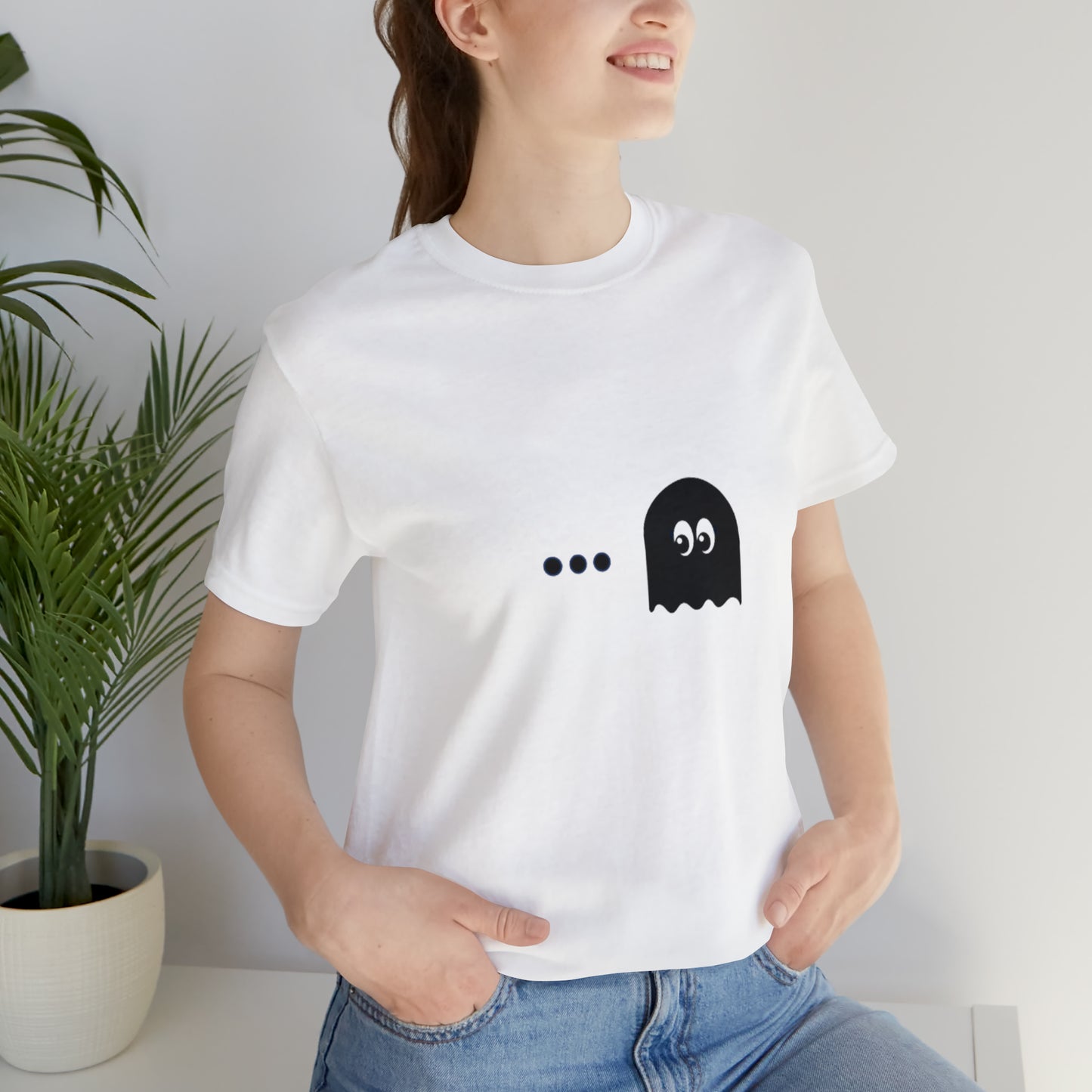 Pacman Game Cartoon Image Unisex Jersey Short Sleeve Tee
