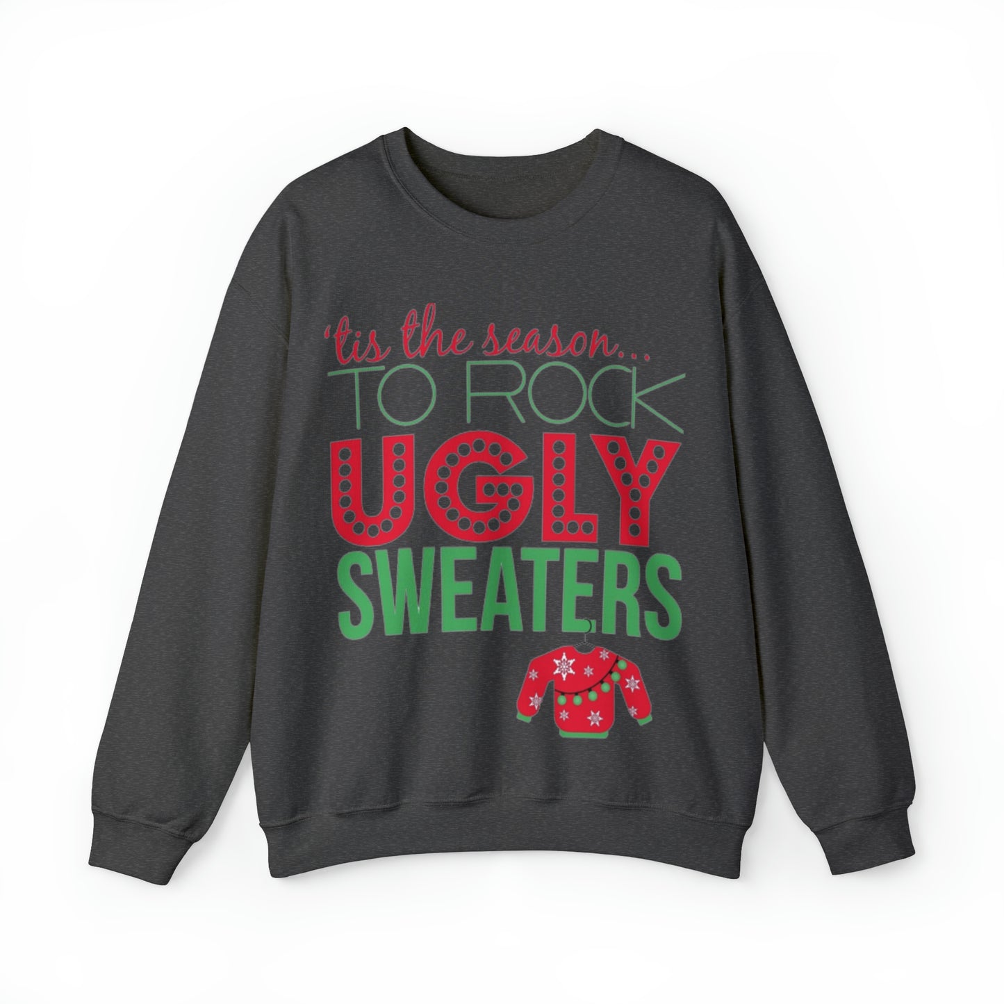 Tis the Season to Rock Ugly Sweater Unisex Heavy Blend™ Crewneck Sweatshirt