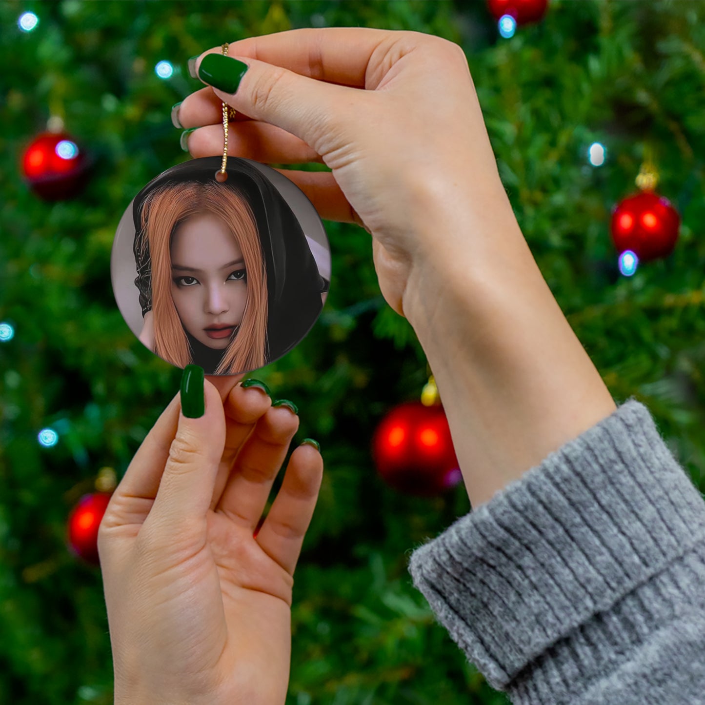 Kpop Girlband Jennie Blinks Ceramic Ornament, 4 Shapes Christmas Home Decor