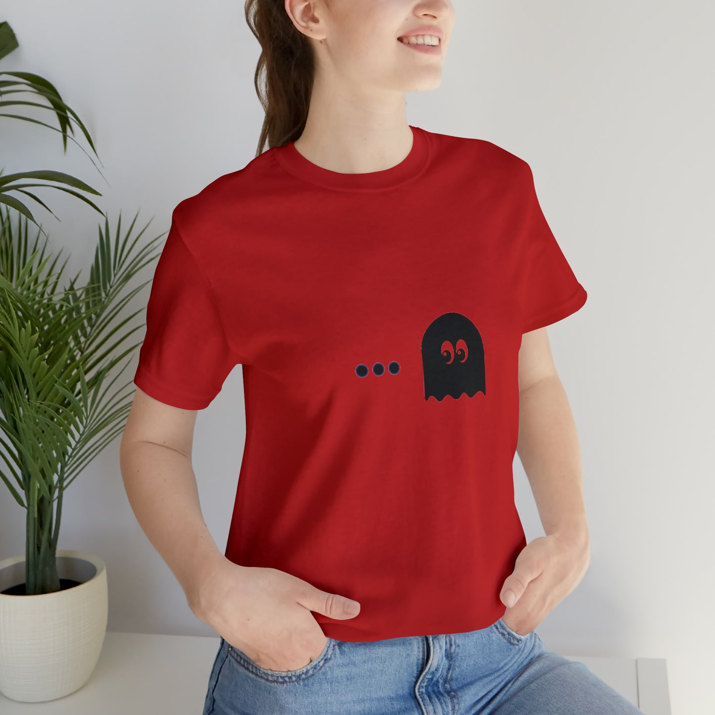 Pacman Game Cartoon Image Unisex Jersey Short Sleeve Tee