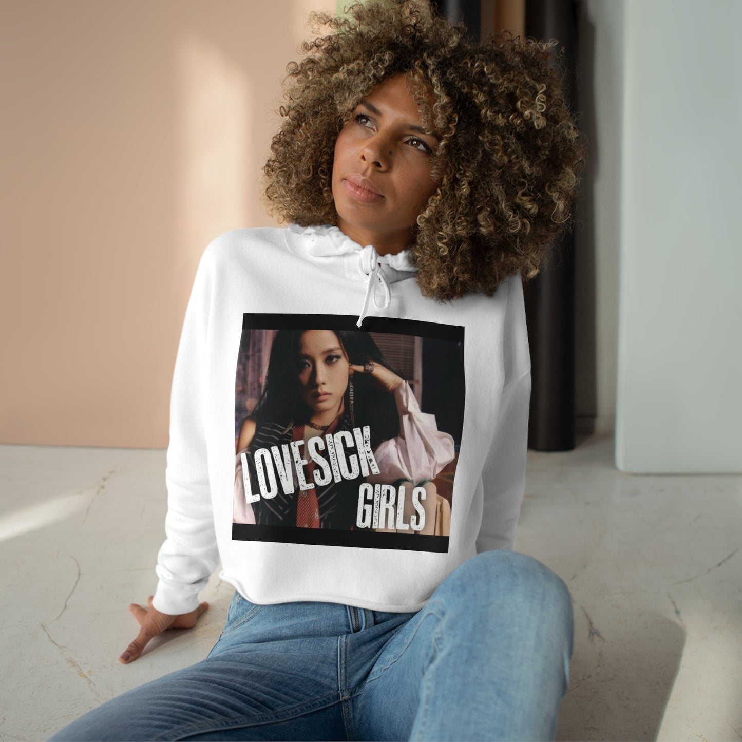 Kpop Girlband Jisoo Blinks Crop Hoodie