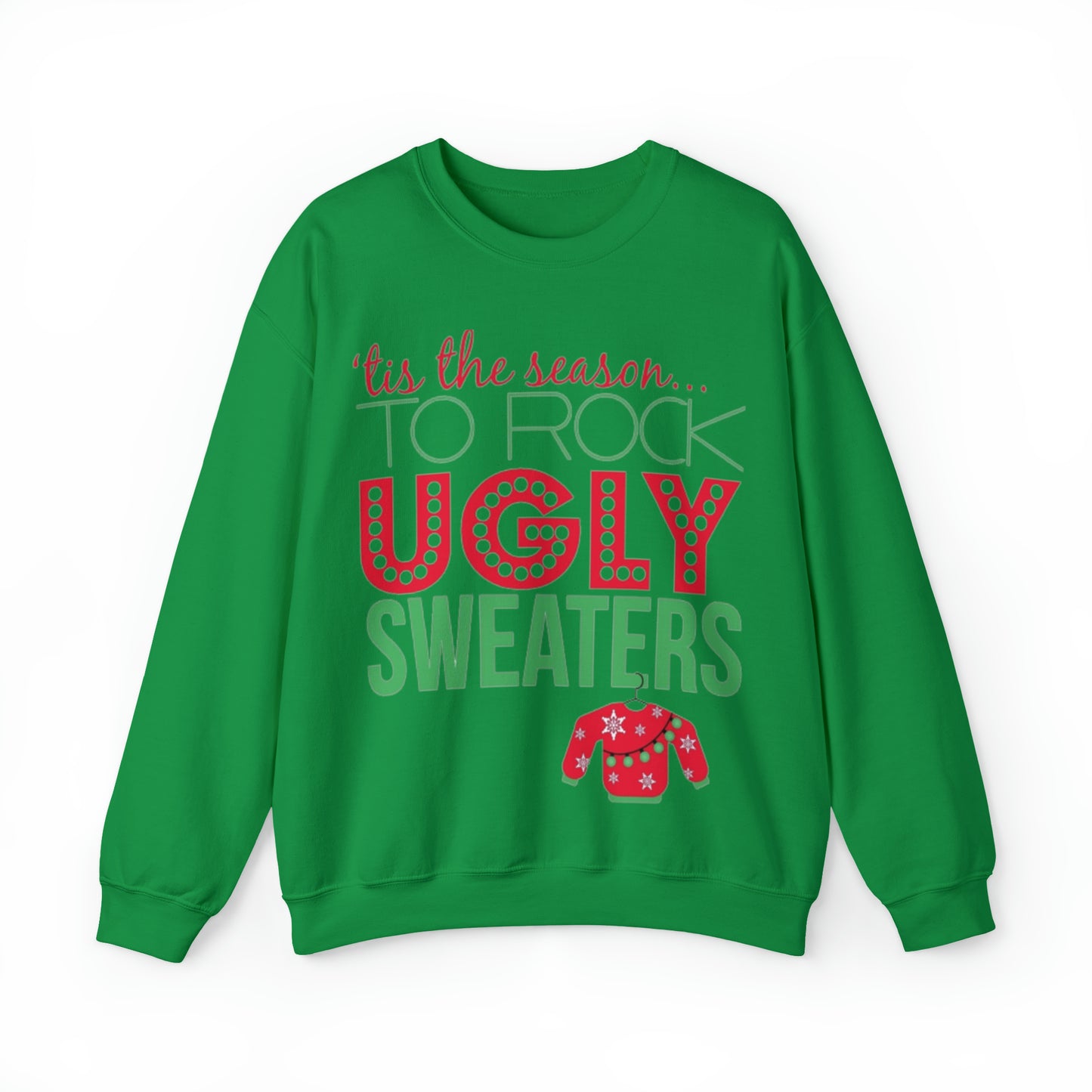 Tis the Season to Rock Ugly Sweater Unisex Heavy Blend™ Crewneck Sweatshirt