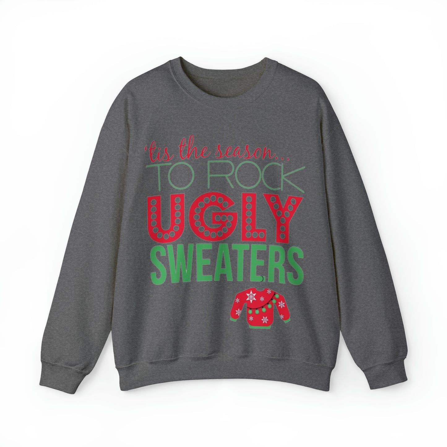 Tis the Season to Rock Ugly Sweater Unisex Heavy Blend™ Crewneck Sweatshirt