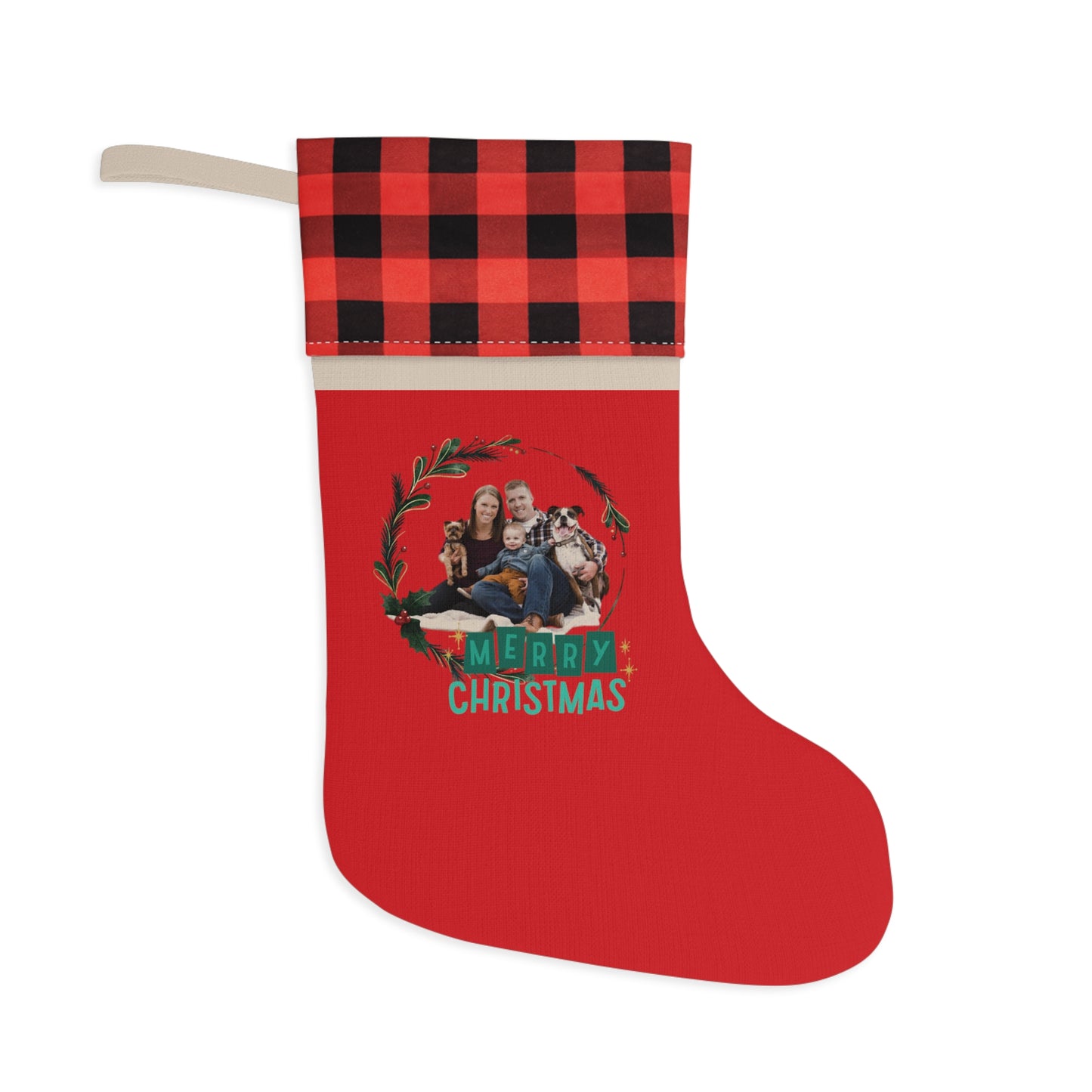 Red Custom Family Christmas Stocking Home Decor Accessories