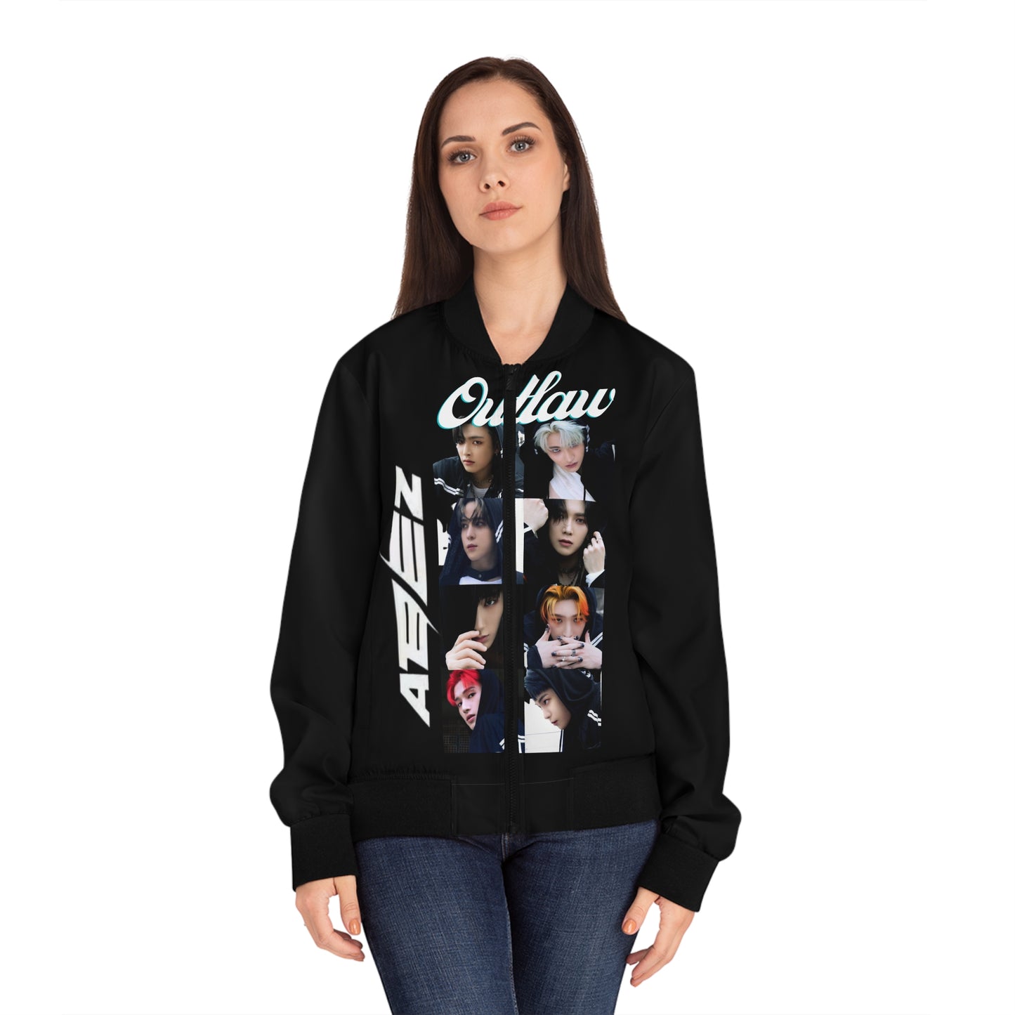 Kpop Boyband Apparel Ateez Women's Bomber Jacket (AOP)