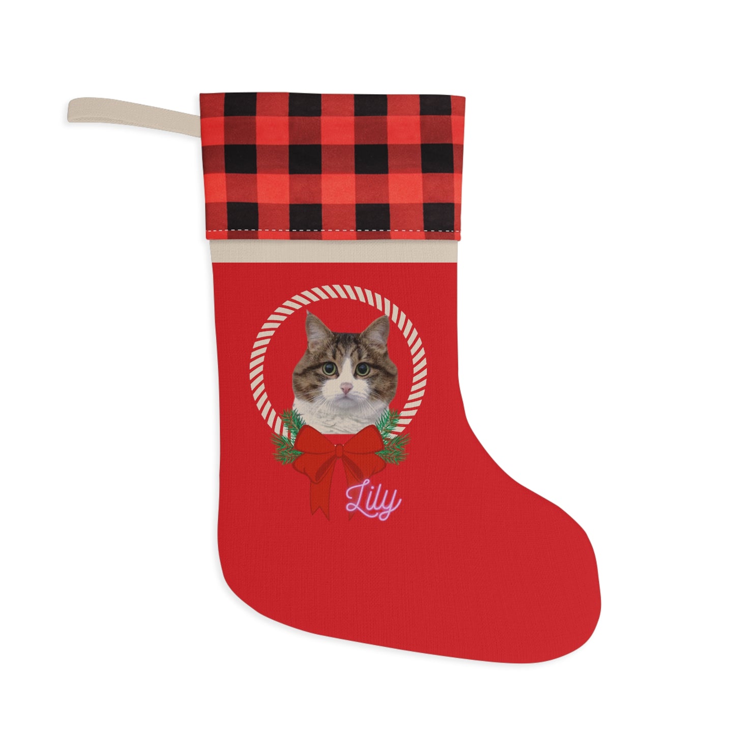 Custom Pet Cat Christmas Stocking Home Decor Accessories Animal Lover Gifts