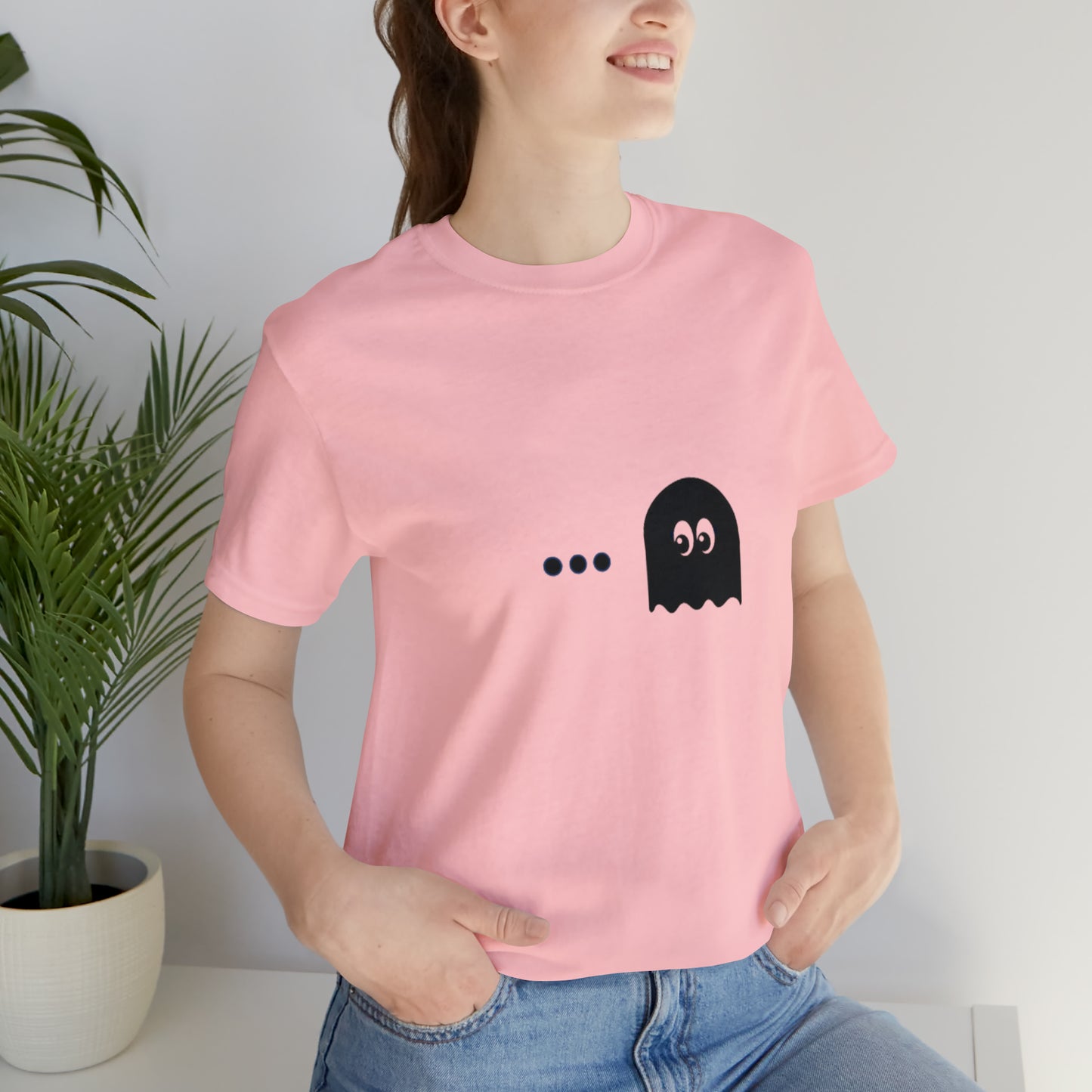 Pacman Game Cartoon Image Unisex Jersey Short Sleeve Tee