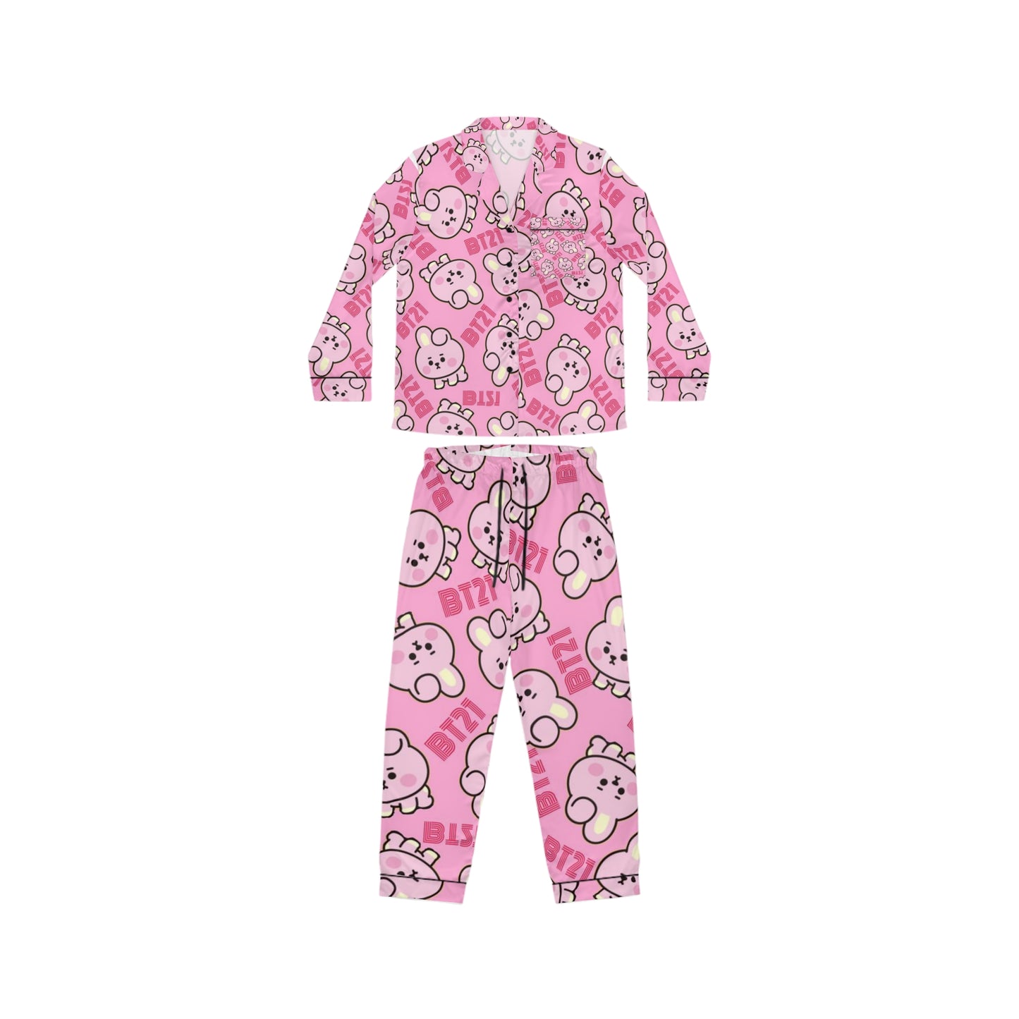 Kpop Sleepwear BTS BT21 Cooky Women's Satin Pajamas (AOP)