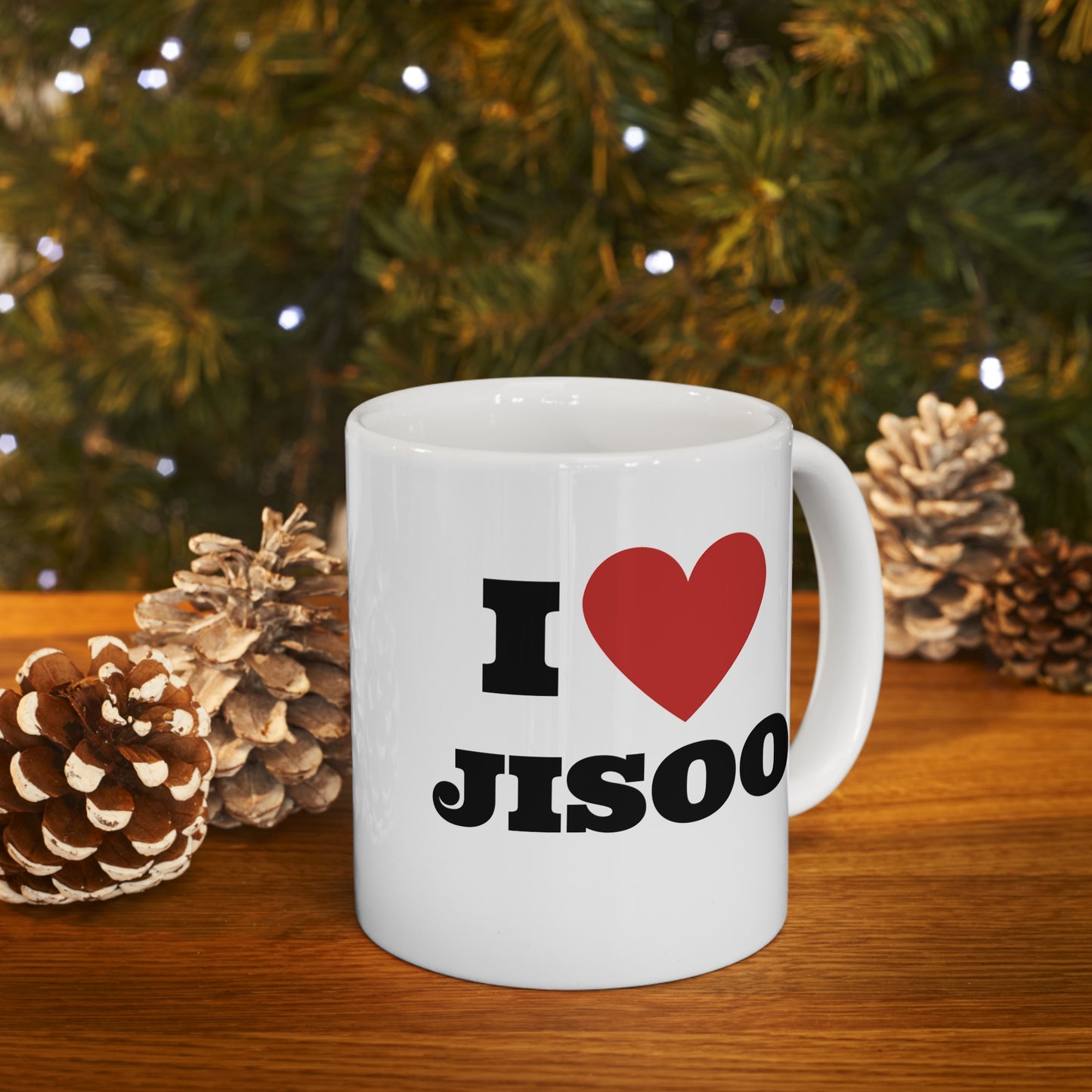 I Love Jisoo Blinks White Ceramic Coffee Mug 11oz Kpop Custom Fan Merch Personalized Gift