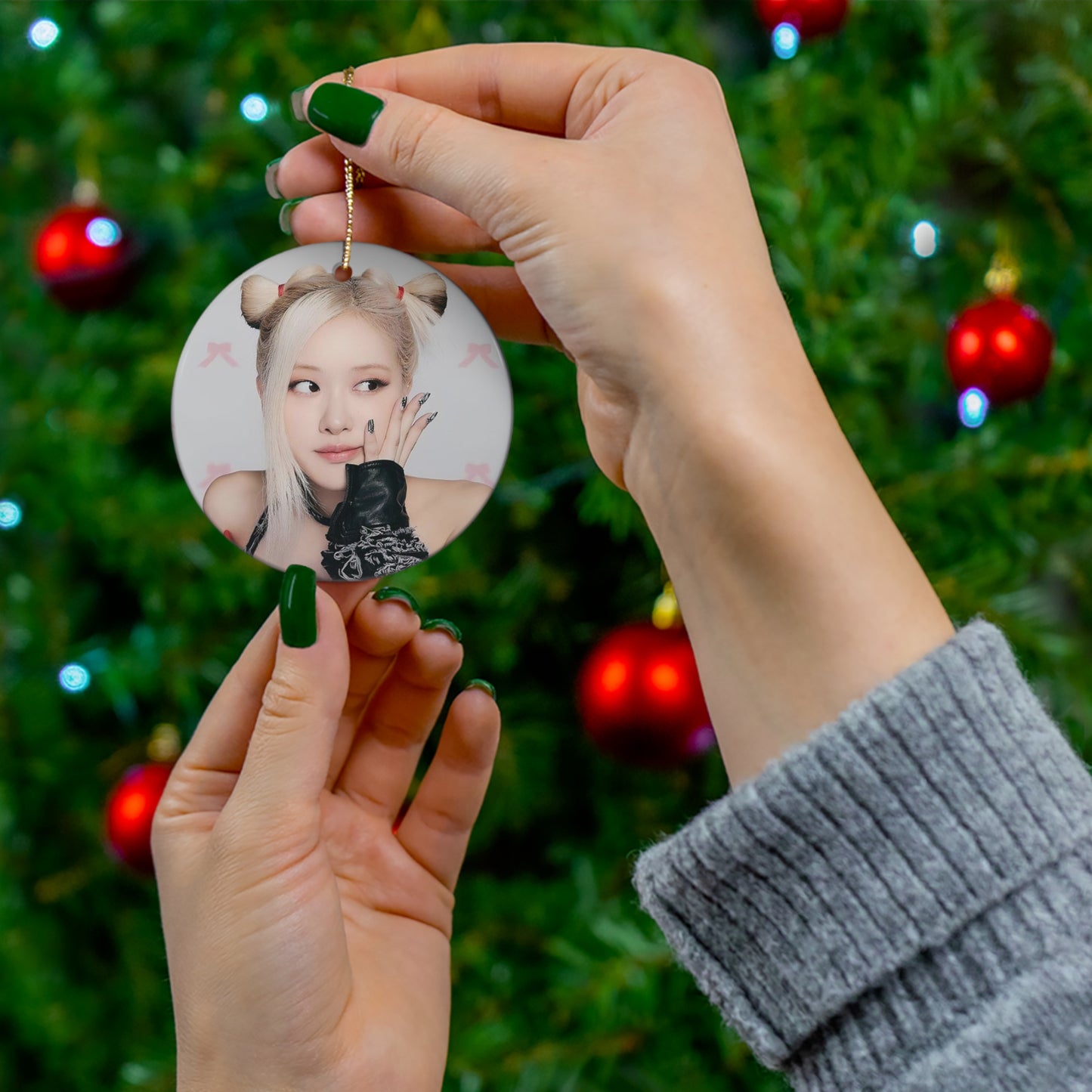 Kpop Girlband Rosie Blinks Ceramic Ornament, 4 Shapes Christmas Home Decor