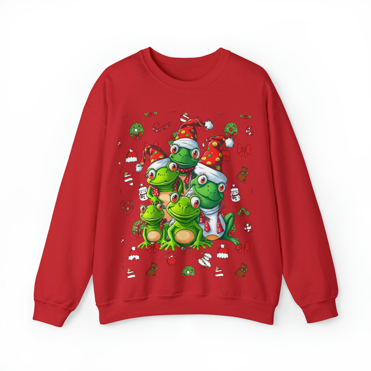 Santa Frogs Ugly Christmas Sweater Unisex Heavy Blend™ Crewneck Sweatshirt