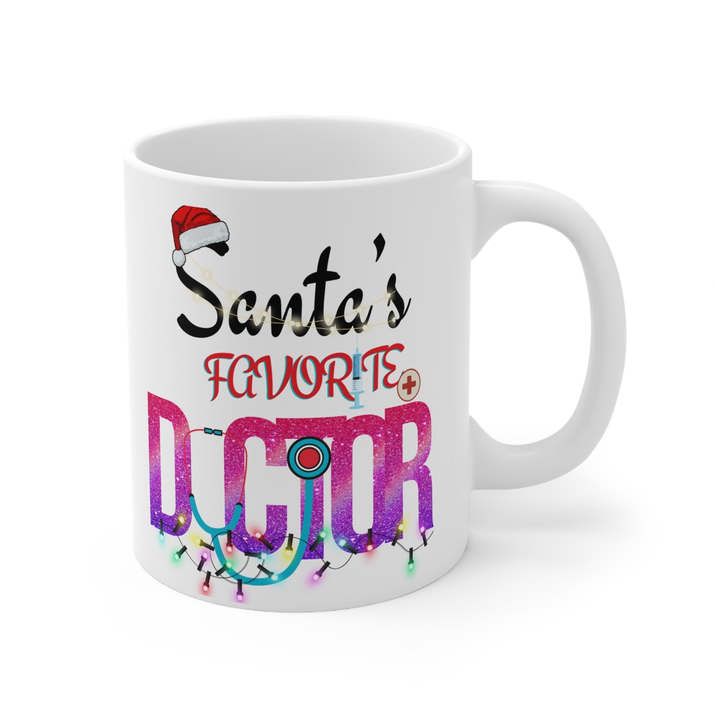 Santa's Favorite Christmas White Ceramic Coffee Mug 11oz