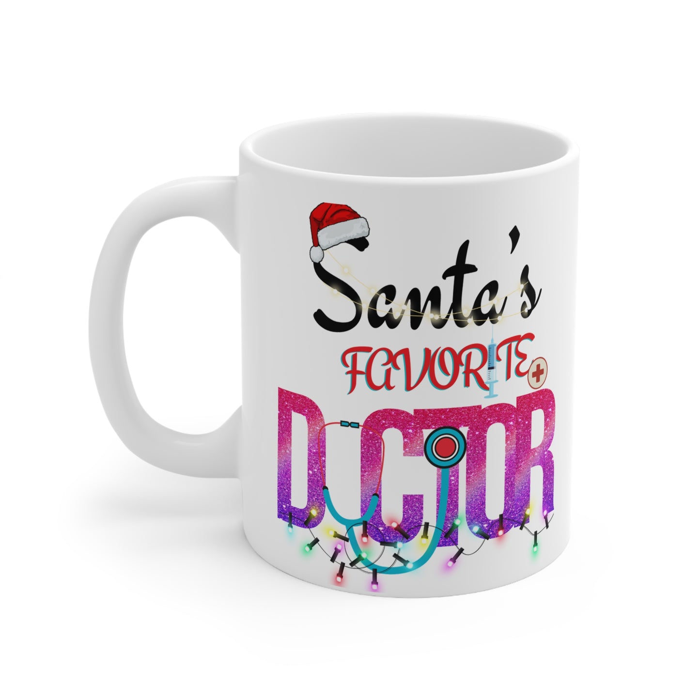 Santa's Favorite Christmas White Ceramic Coffee Mug 11oz