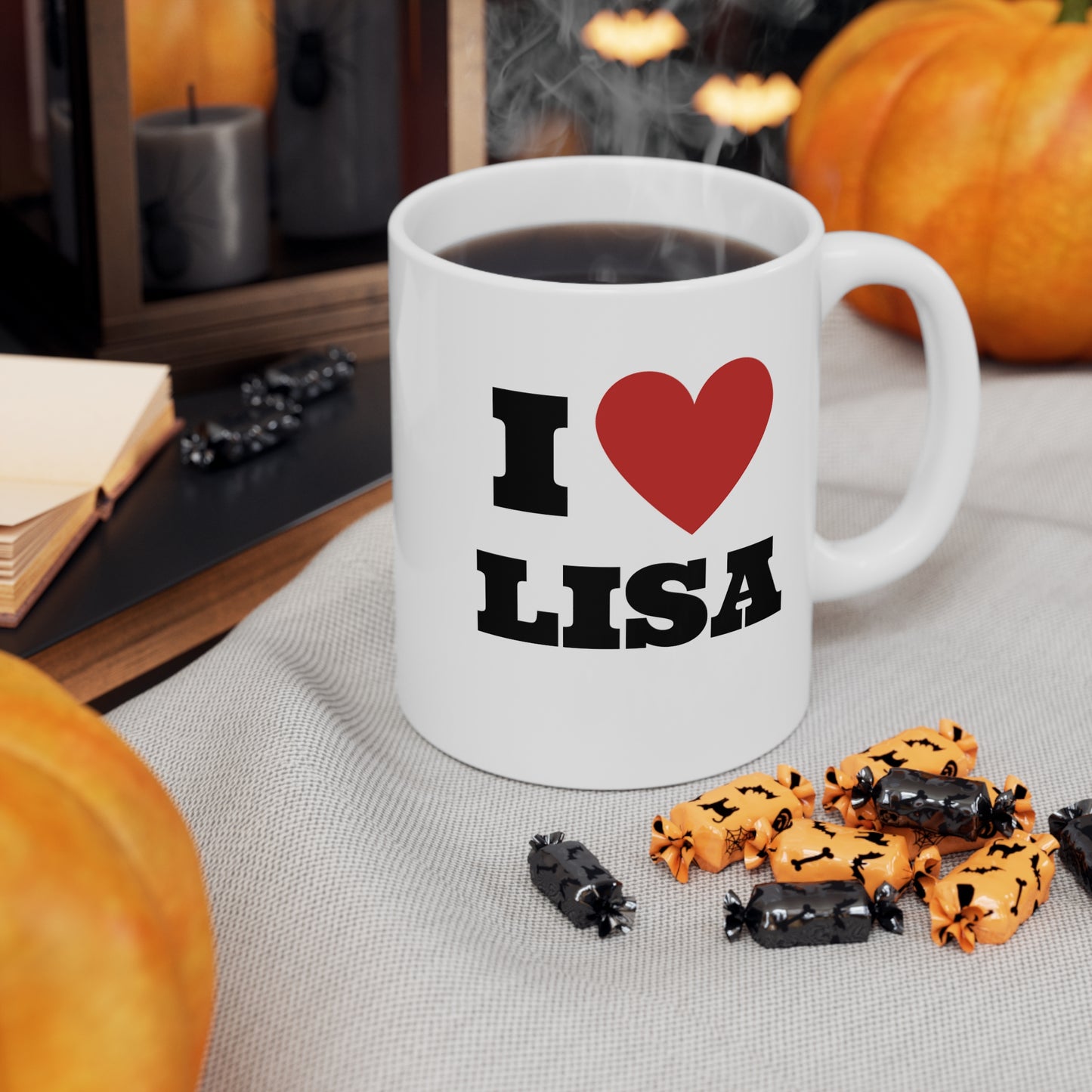 I love LaLisa Kpop Band White Ceramic Coffee Mug 11oz Kpop Blinks Custom Fan Merch Personalized Gift