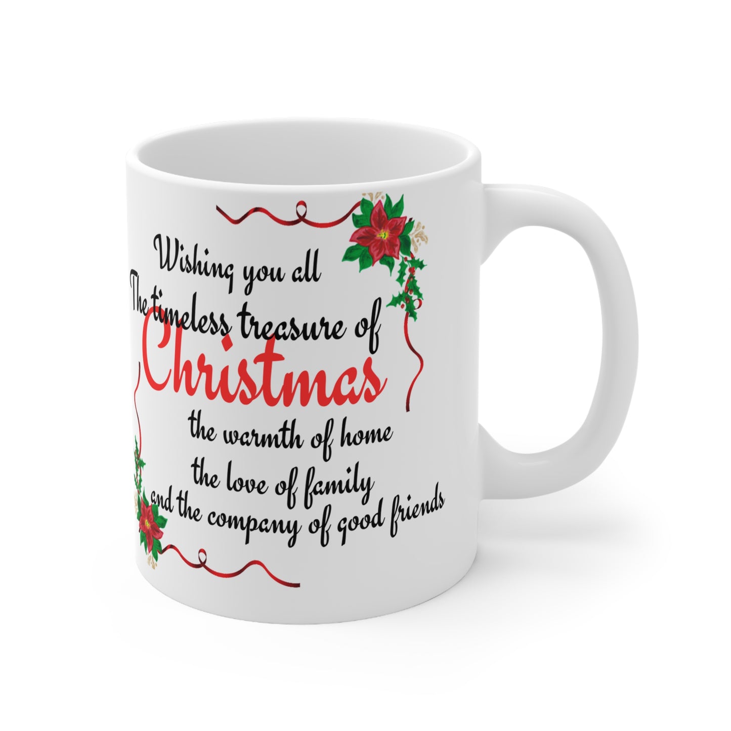 Christmas Season Ideal Gift White Ceramic Coffee Mug 11oz