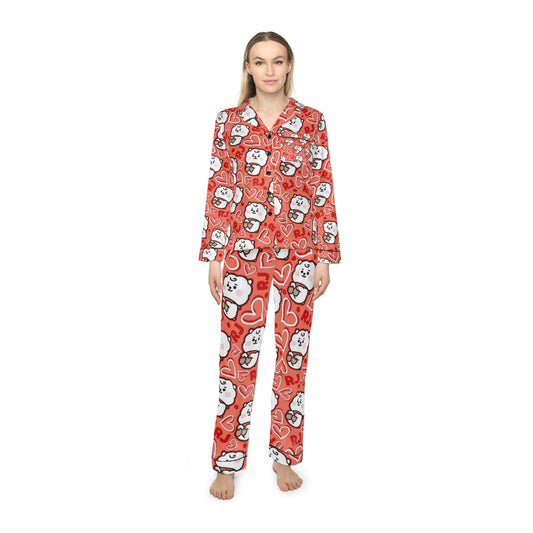 Kpop Sleepwear BTS BT21 RJ Women's Satin Pajamas (AOP)