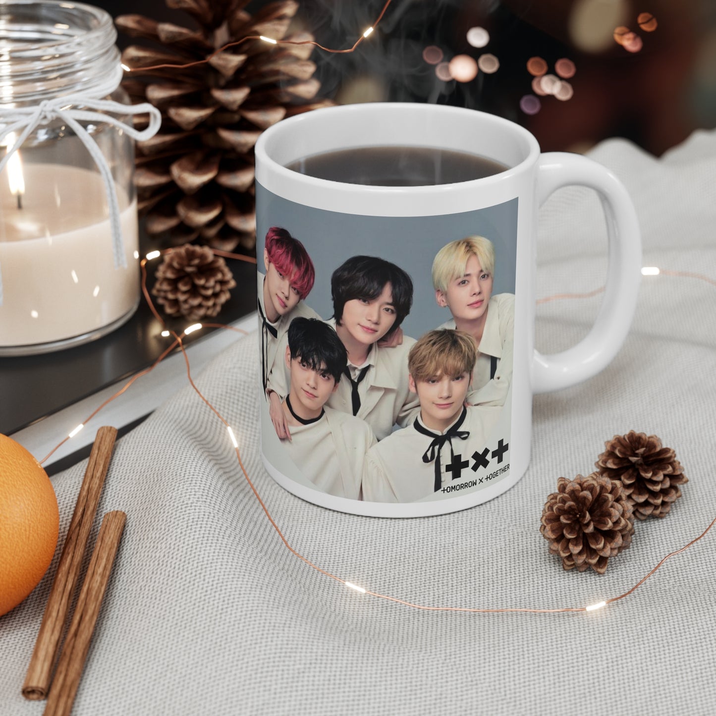 Kpop Boyband TXT White Ceramic Coffee Mug 11oz