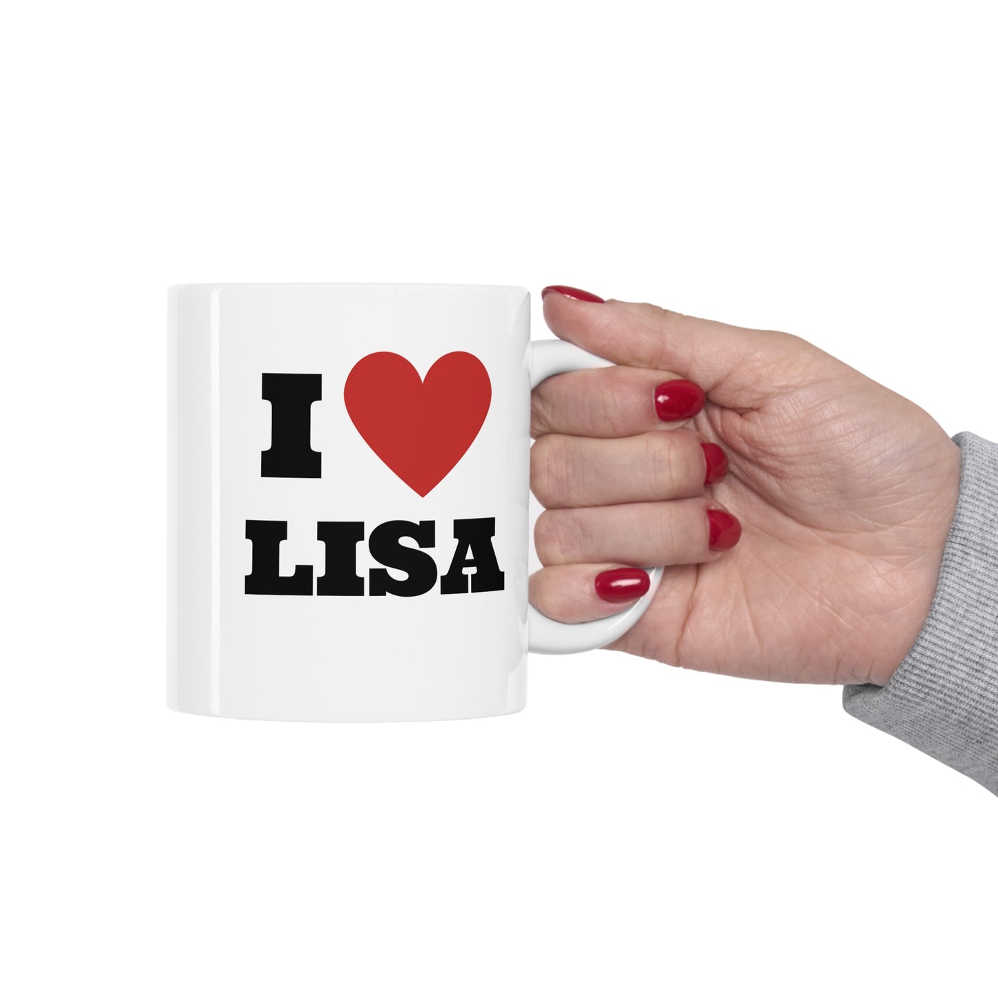 I love LaLisa Kpop Band White Ceramic Coffee Mug 11oz Kpop Blinks Custom Fan Merch Personalized Gift