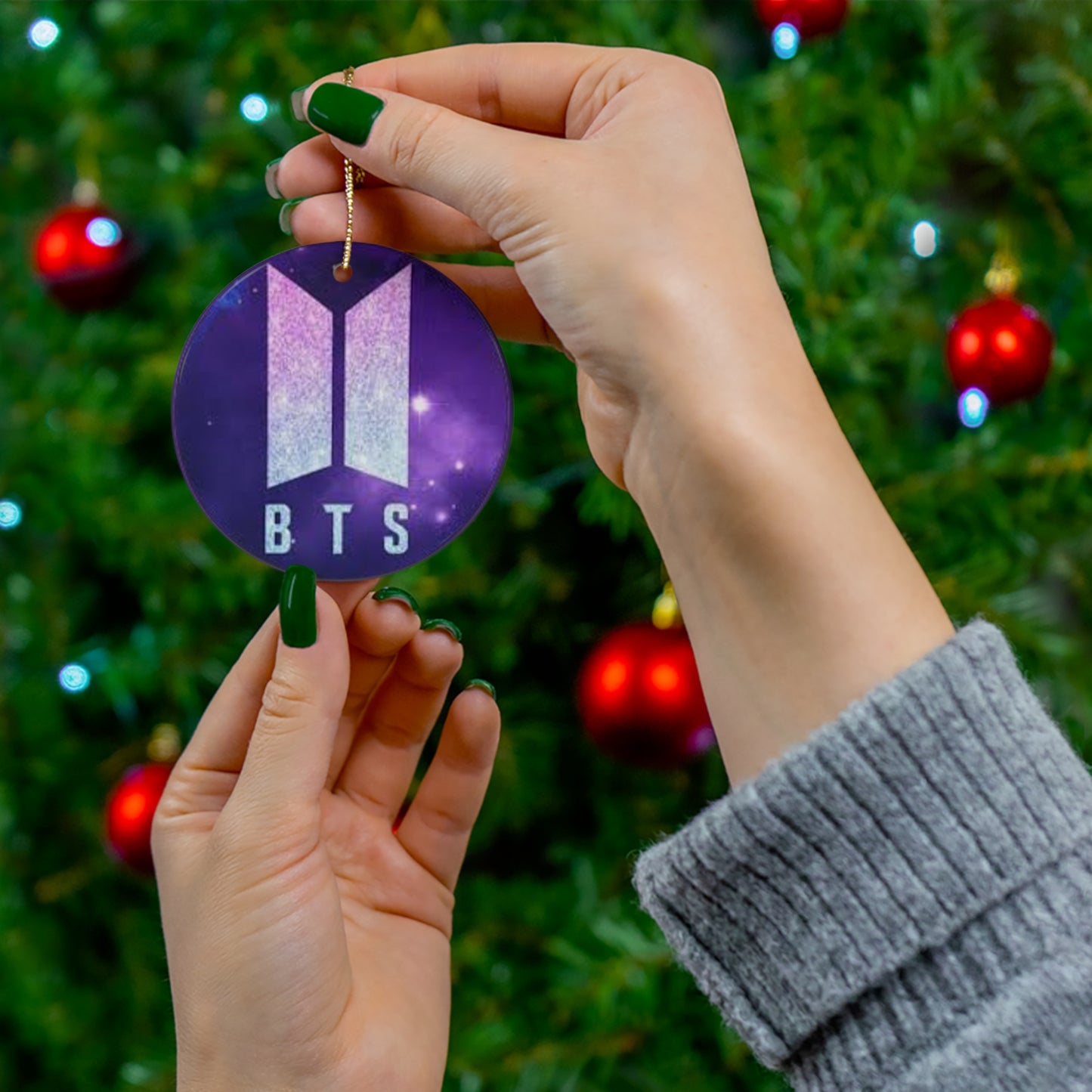 Kpop BoyGroup BTS Ceramic Christmas Ornament, 4 Shapes