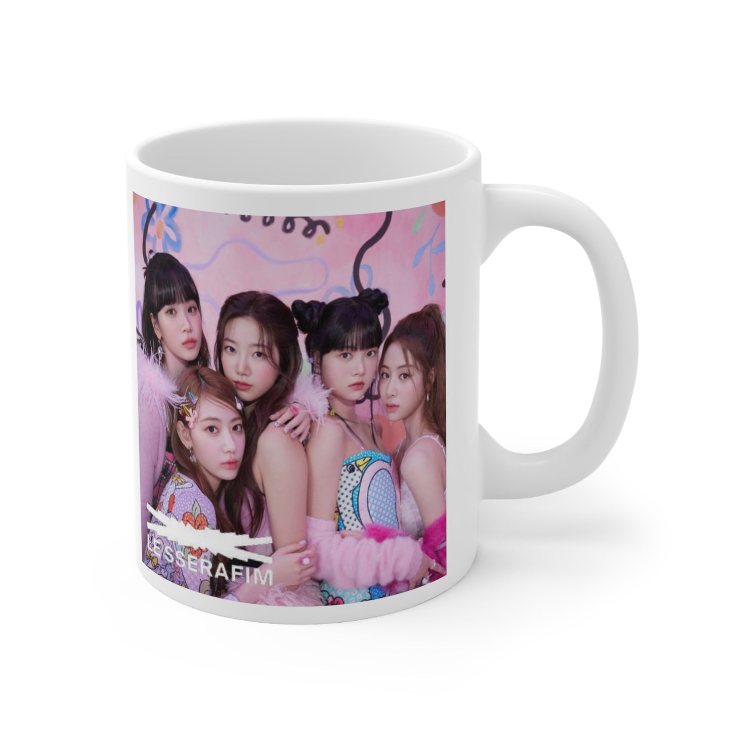 Kpop Girlband Le Ssarafim White Ceramic Coffee Mug 11oz