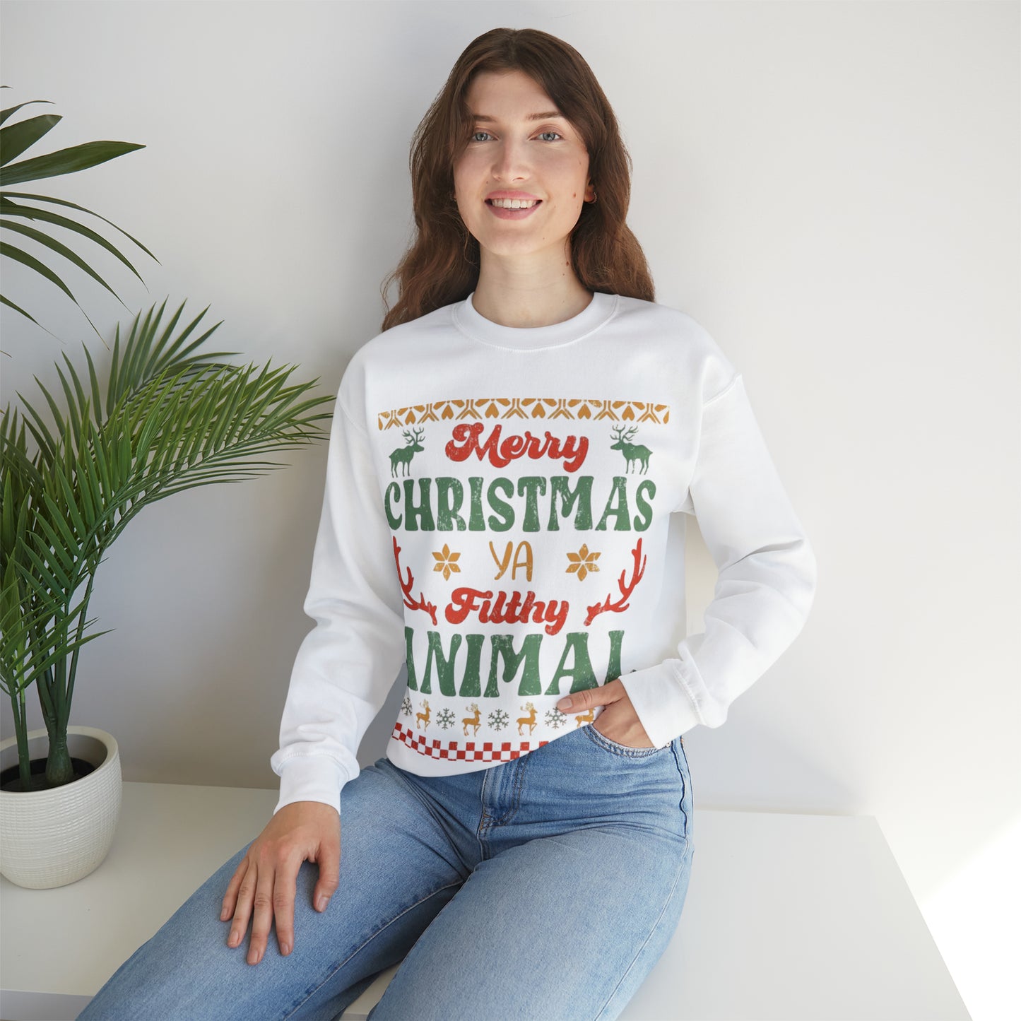 Funny Statement Ugly Christmas Sweater Unisex Heavy Blend™ Crewneck Sweatshirt