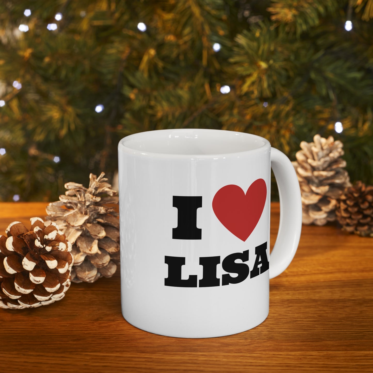 I love LaLisa Kpop Band White Ceramic Coffee Mug 11oz Kpop Blinks Custom Fan Merch Personalized Gift