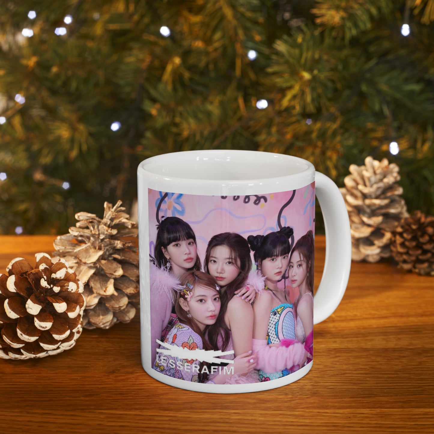 Kpop Girlband Le Ssarafim White Ceramic Coffee Mug 11oz