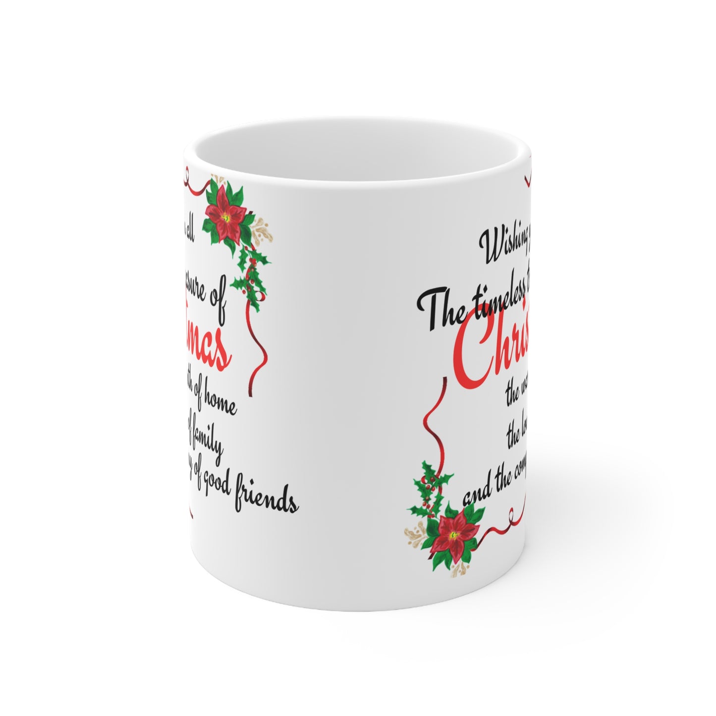 Christmas Season Ideal Gift White Ceramic Coffee Mug 11oz