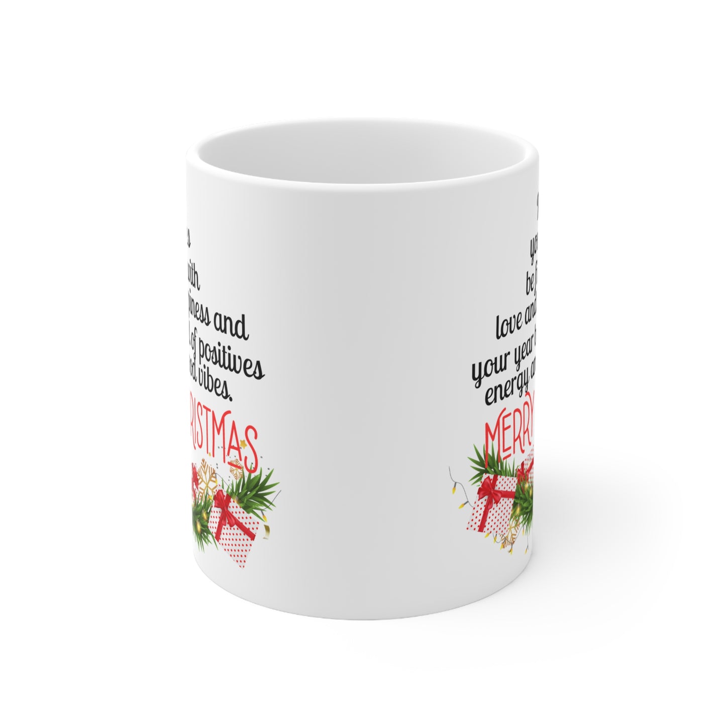 Merry Christmas Gift Idea White Ceramic Coffee Mug 11oz