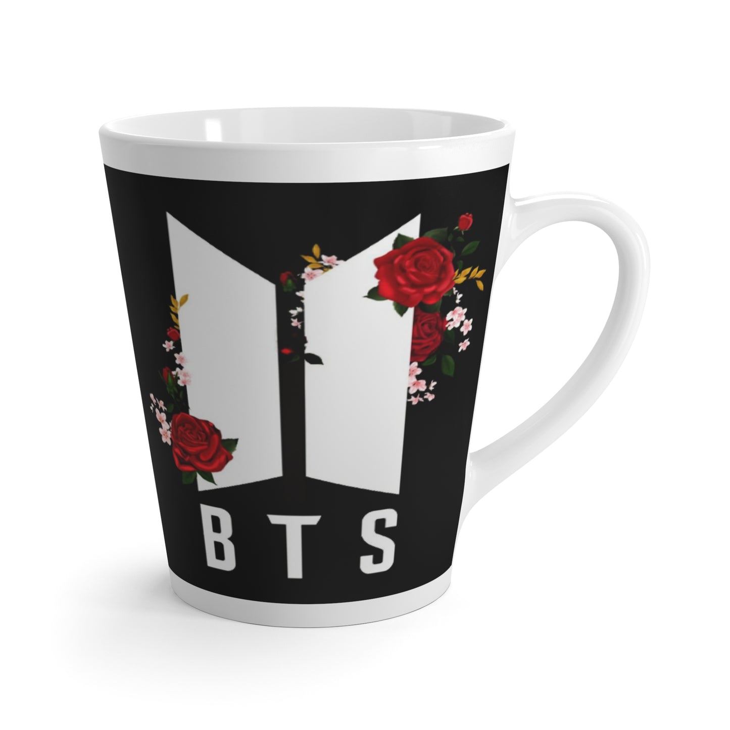 Kpop Boyband BTS Logo Latte 12oz White Ceramic Coffee Mug