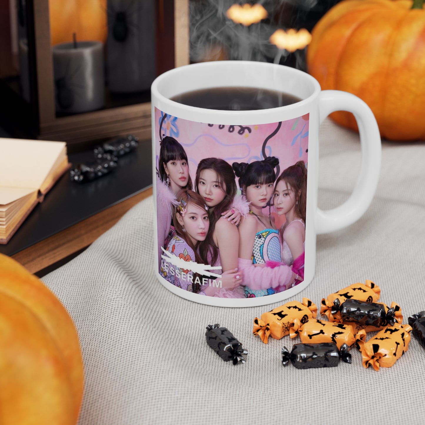 Kpop Girlband Le Ssarafim White Ceramic Coffee Mug 11oz