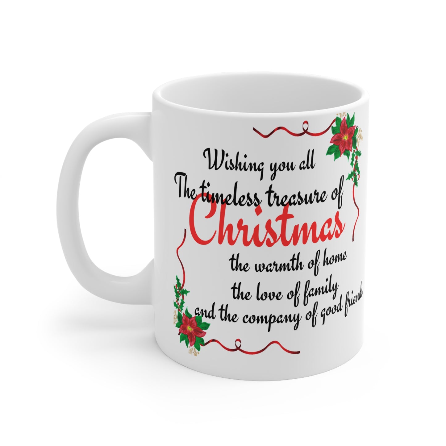 Christmas Season Ideal Gift White Ceramic Coffee Mug 11oz