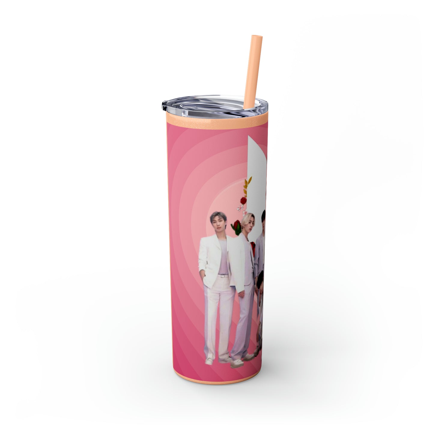 Kpop Boyband BTS Skinny Tumbler with Straw, 20oz Army Fan Gift Merch