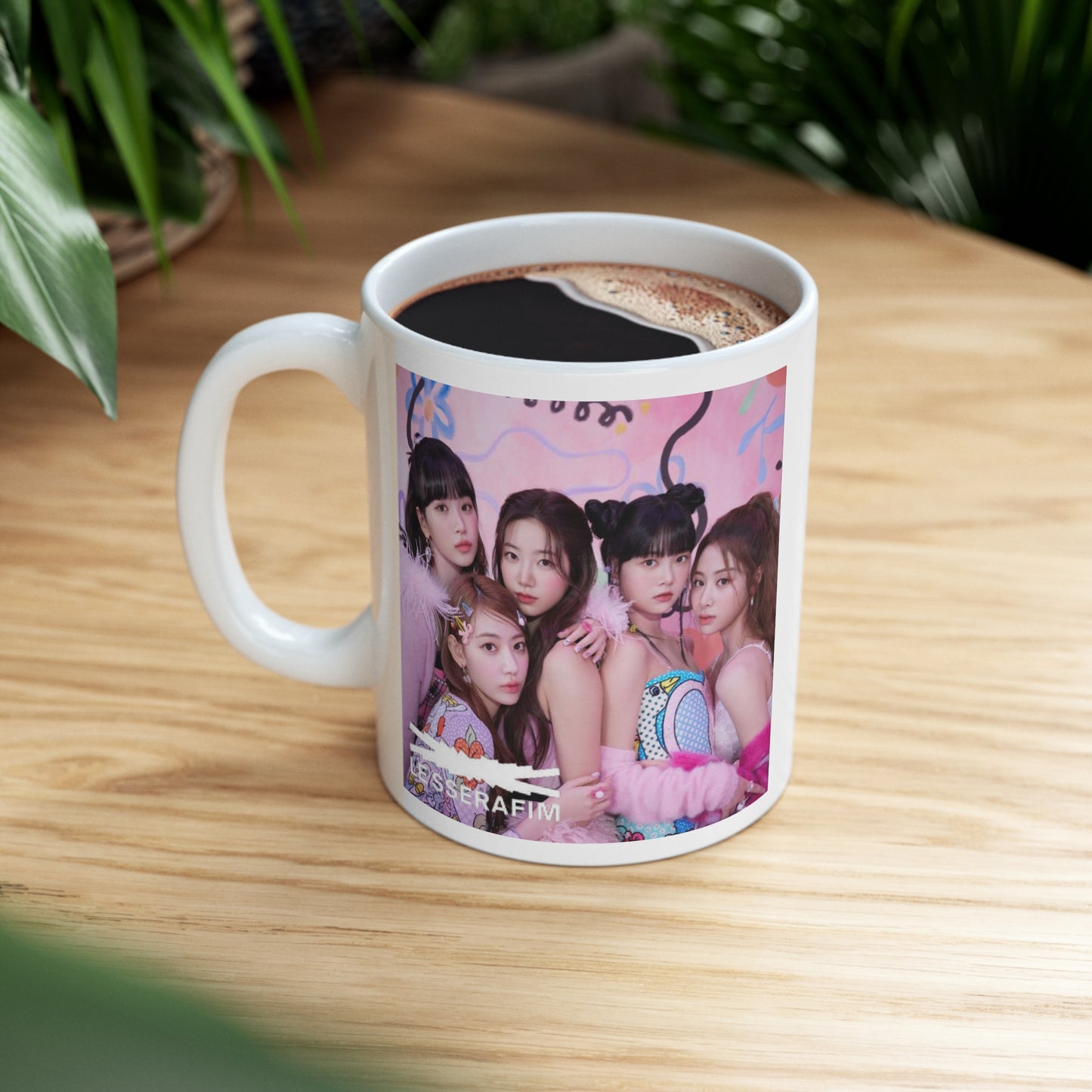 Kpop Girlband Le Ssarafim White Ceramic Coffee Mug 11oz