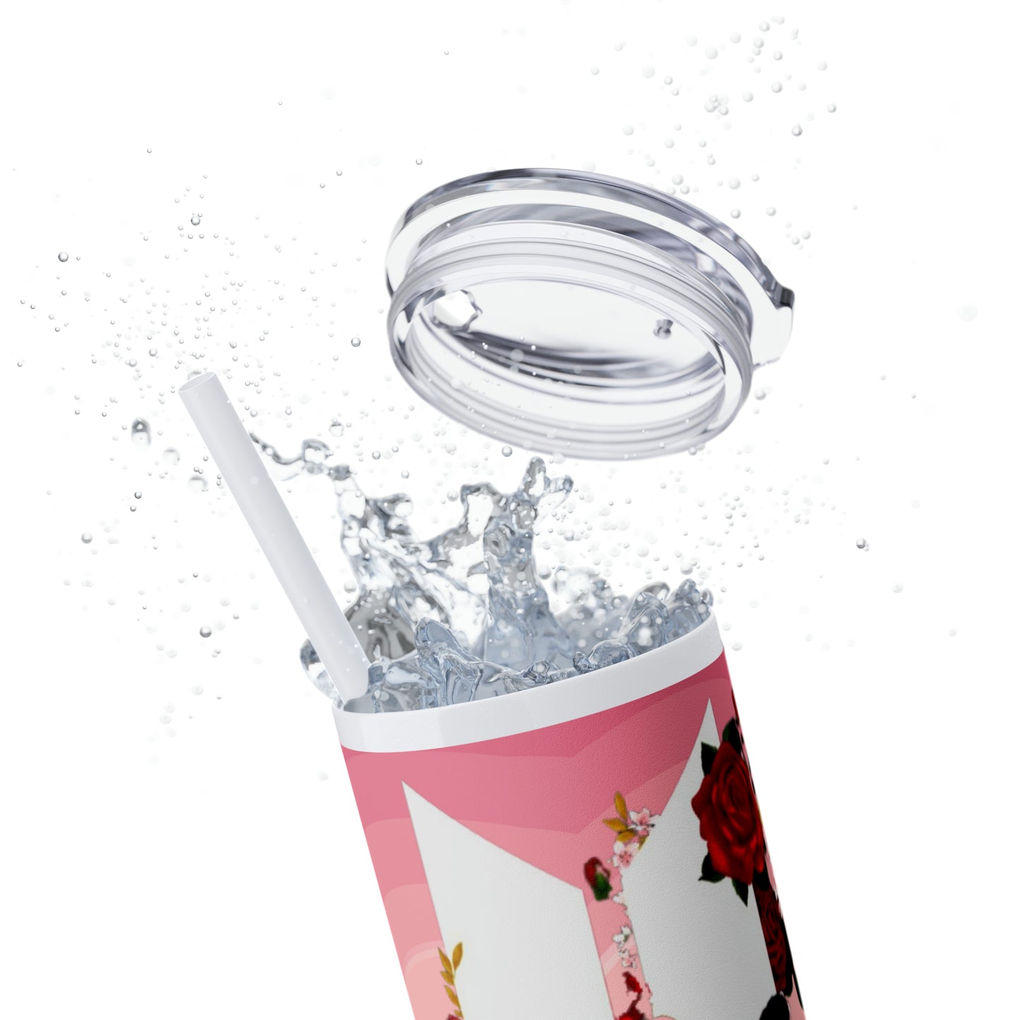 Kpop Boyband BTS Skinny Tumbler with Straw, 20oz Army Fan Gift Merch